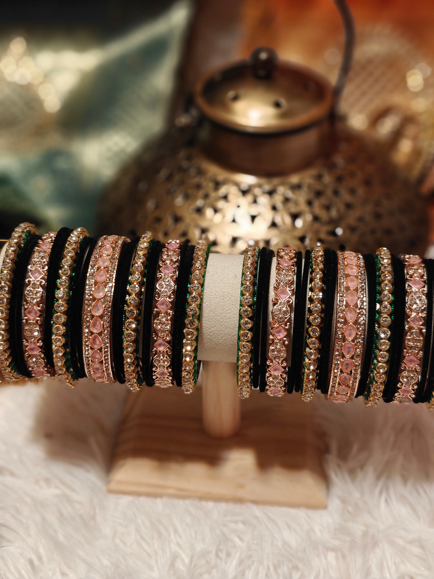 Maroon and Pink Bangles Chura Set Size 2.8