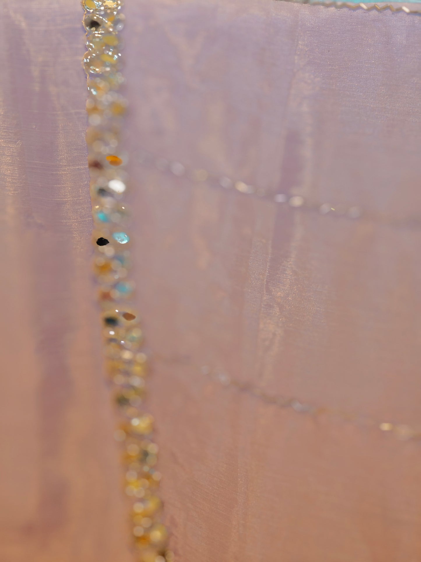 Party Wear Saree with mirror work in border