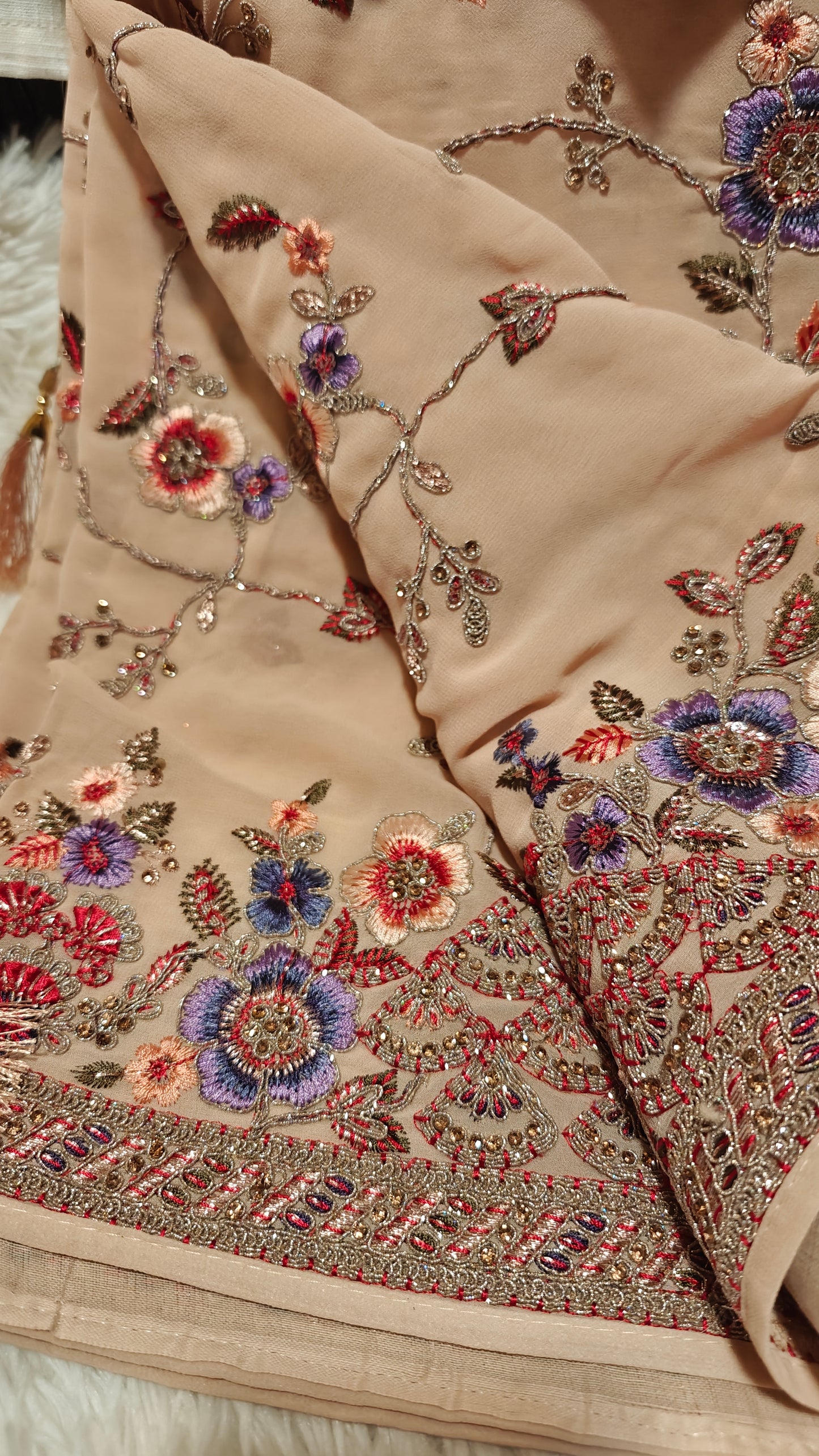 Party Wear Saree with Stitched Blouse