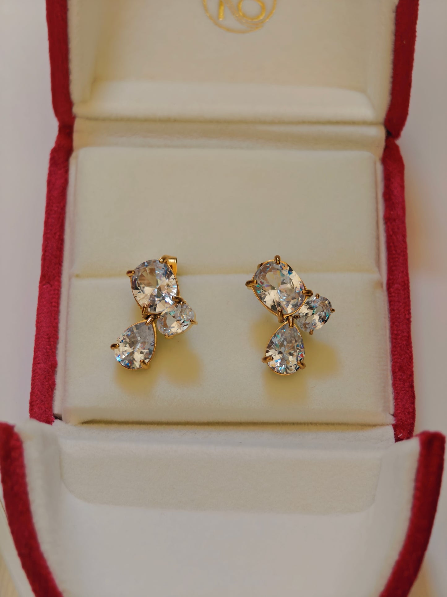 Moissanite Earrings With 18k Gold Plated Brass