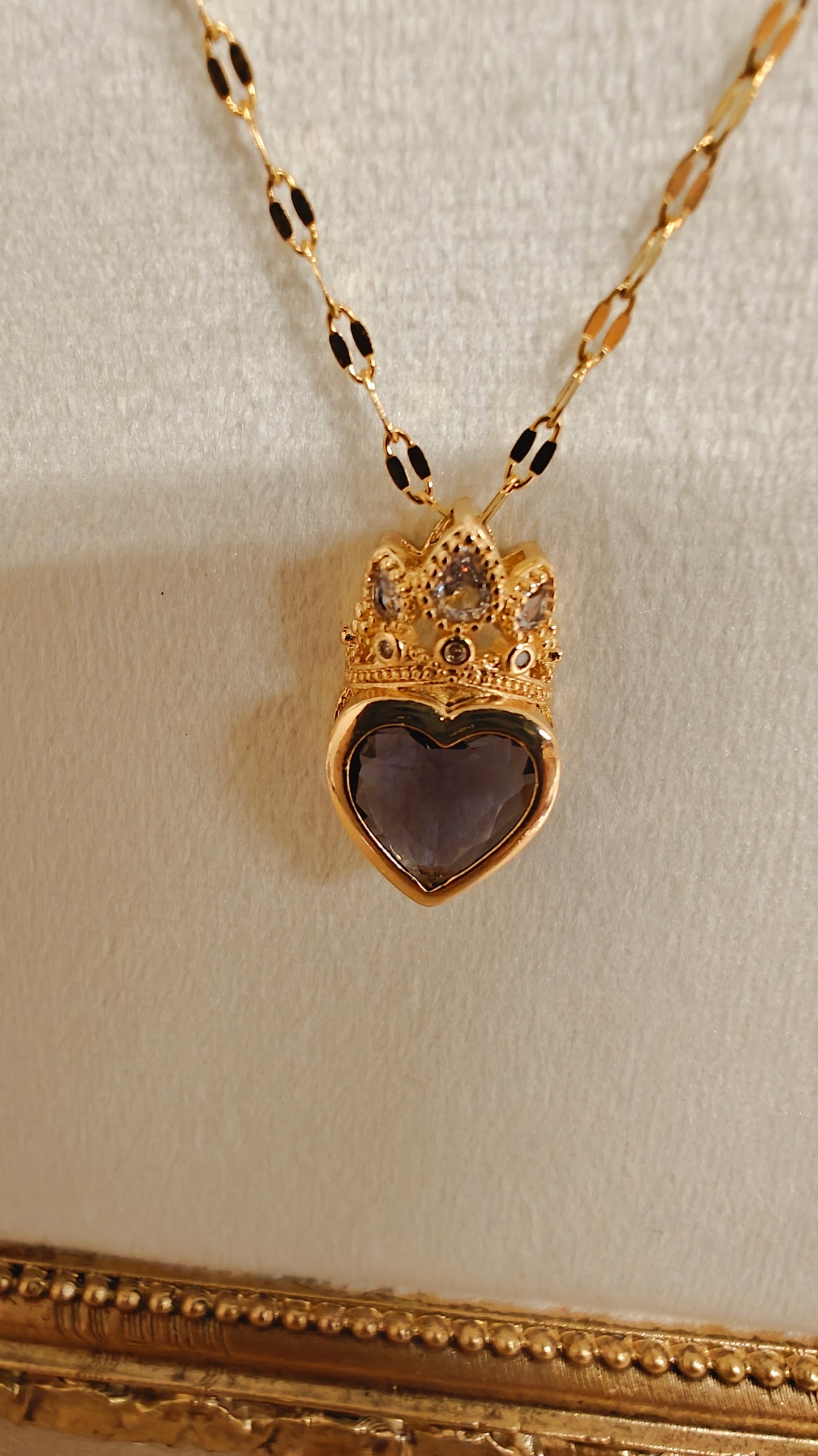 Queen Crown 18k Gold Plated Stainless Steel Necklace