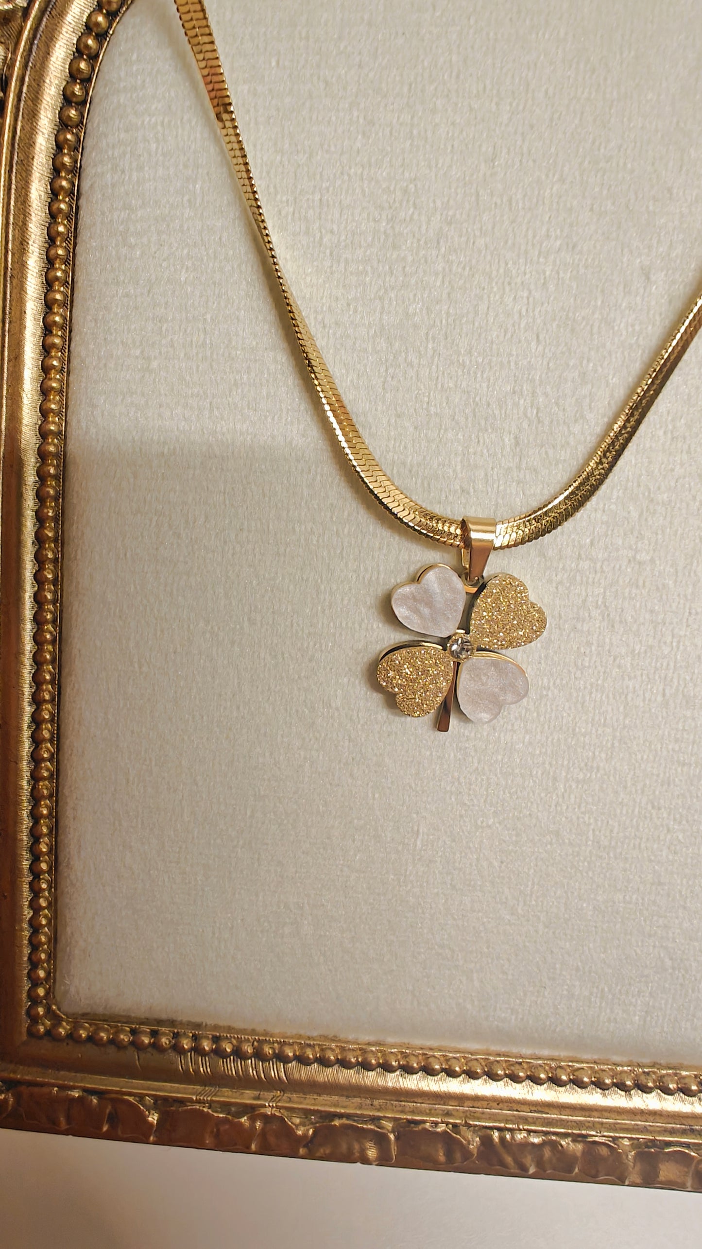 Flower Heart 18k Gold Plated Stainless Steel Necklace