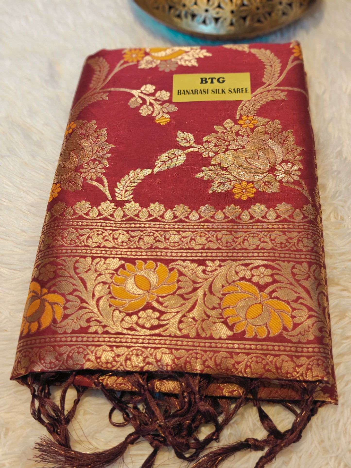 Banarasi zari work Saree with stitched blouse