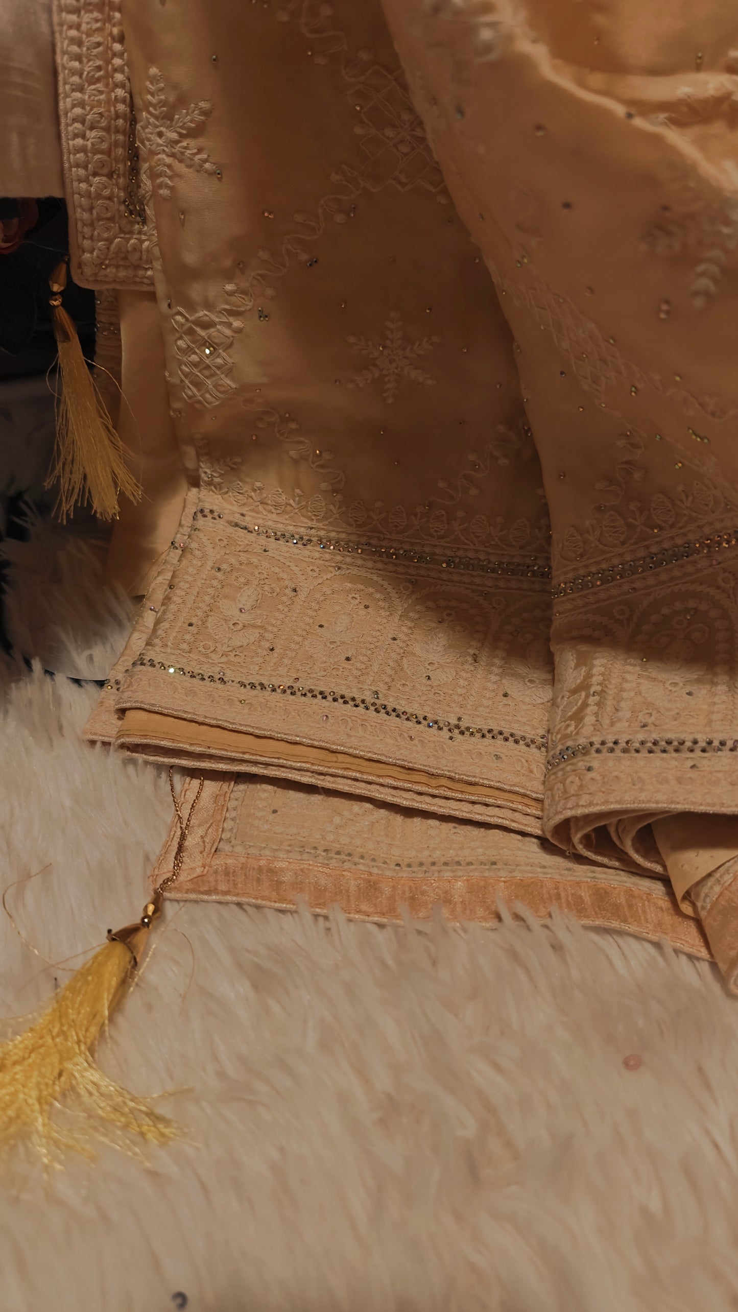 Golden Color Saree with Stitched Blouse