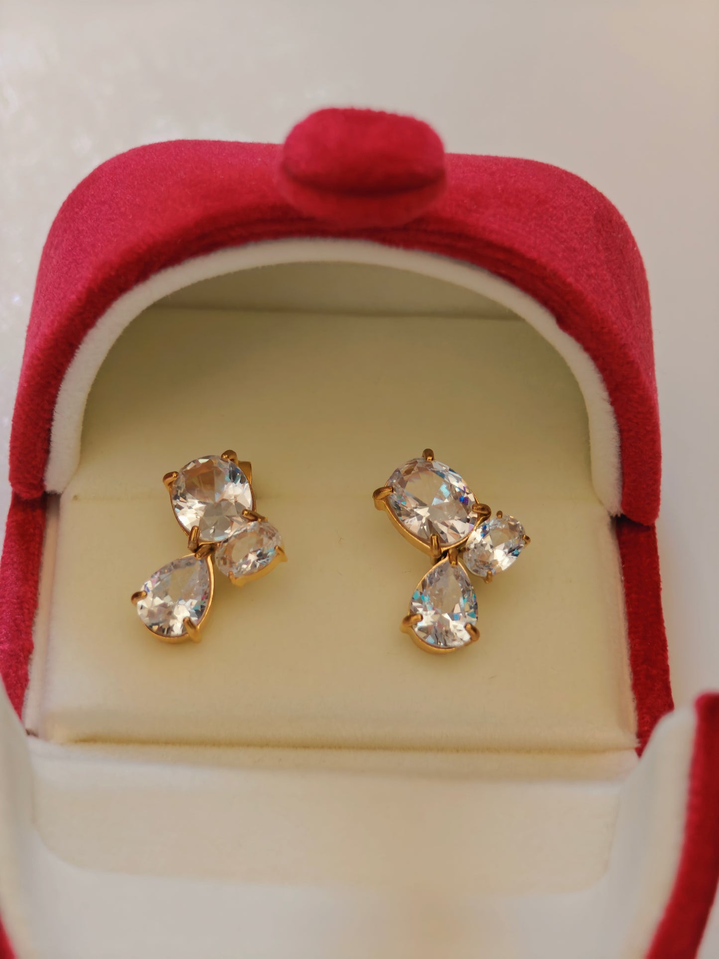 Moissanite Earrings With 18k Gold Plated Brass