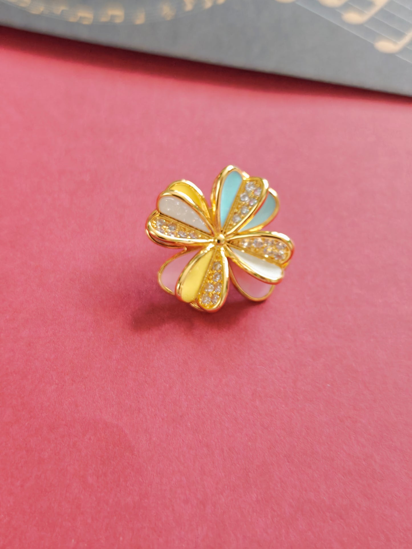 Floral Design Enamel Earring