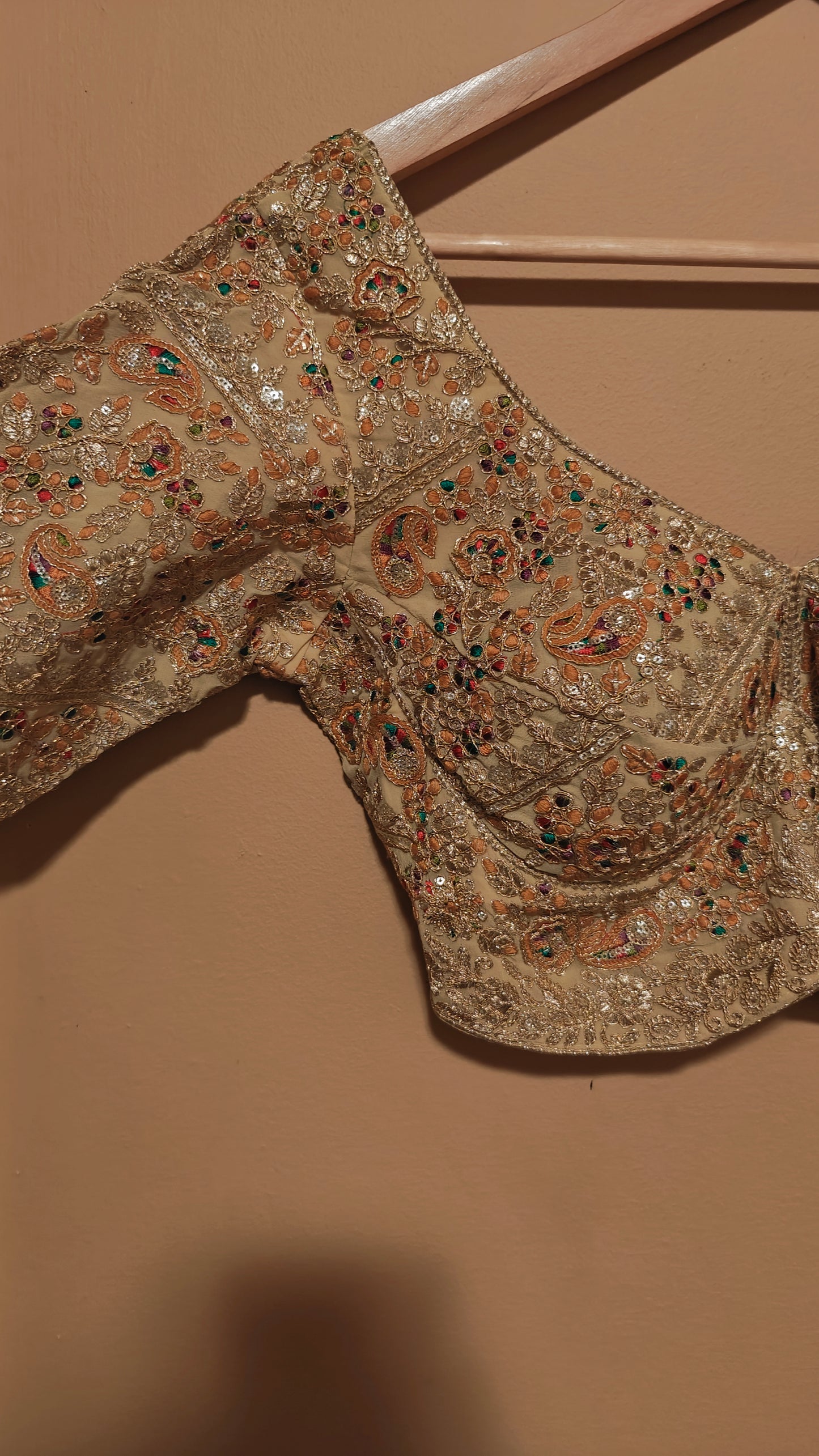 Golden Color Sabhyasachi-Style Ready-to-Wear Blouse