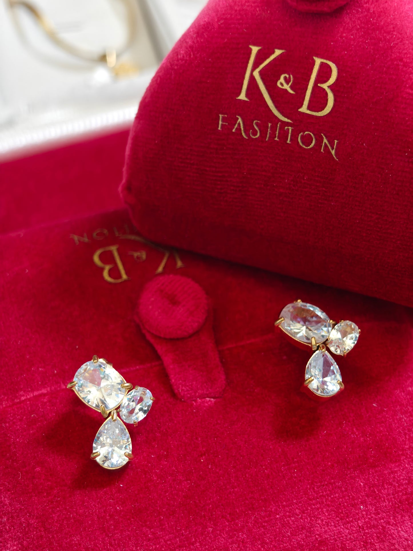Moissanite Earrings With 18k Gold Plated Brass