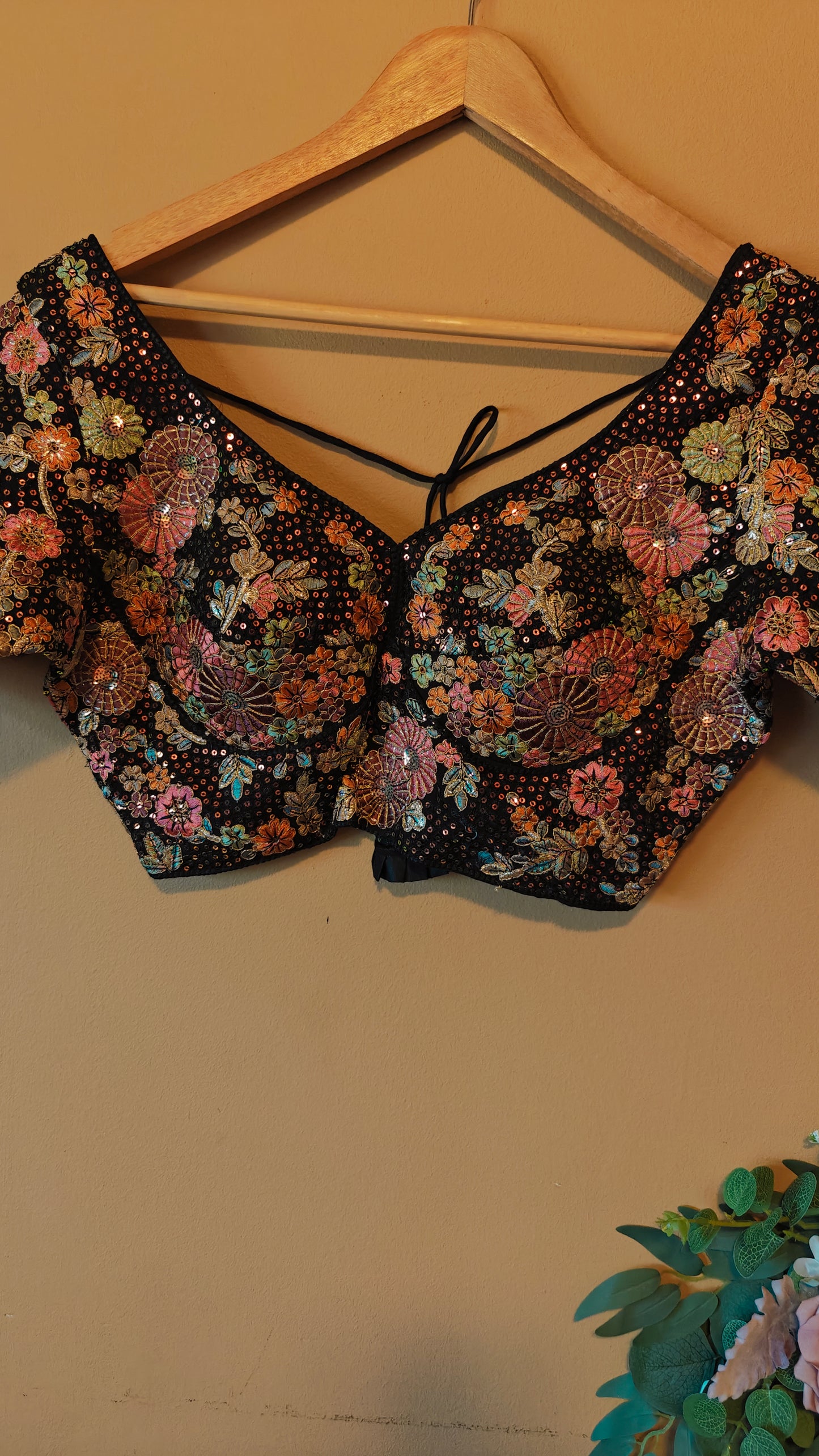 Black Sabhyasachi-Style Blouse – Ready-to-Wear Elegance