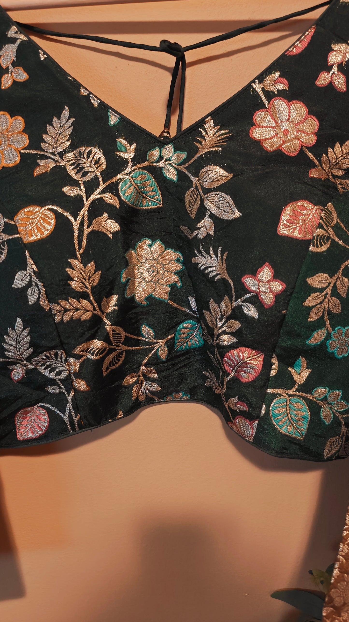 Floral Print Dola Silk Ready-to-Wear Blouse