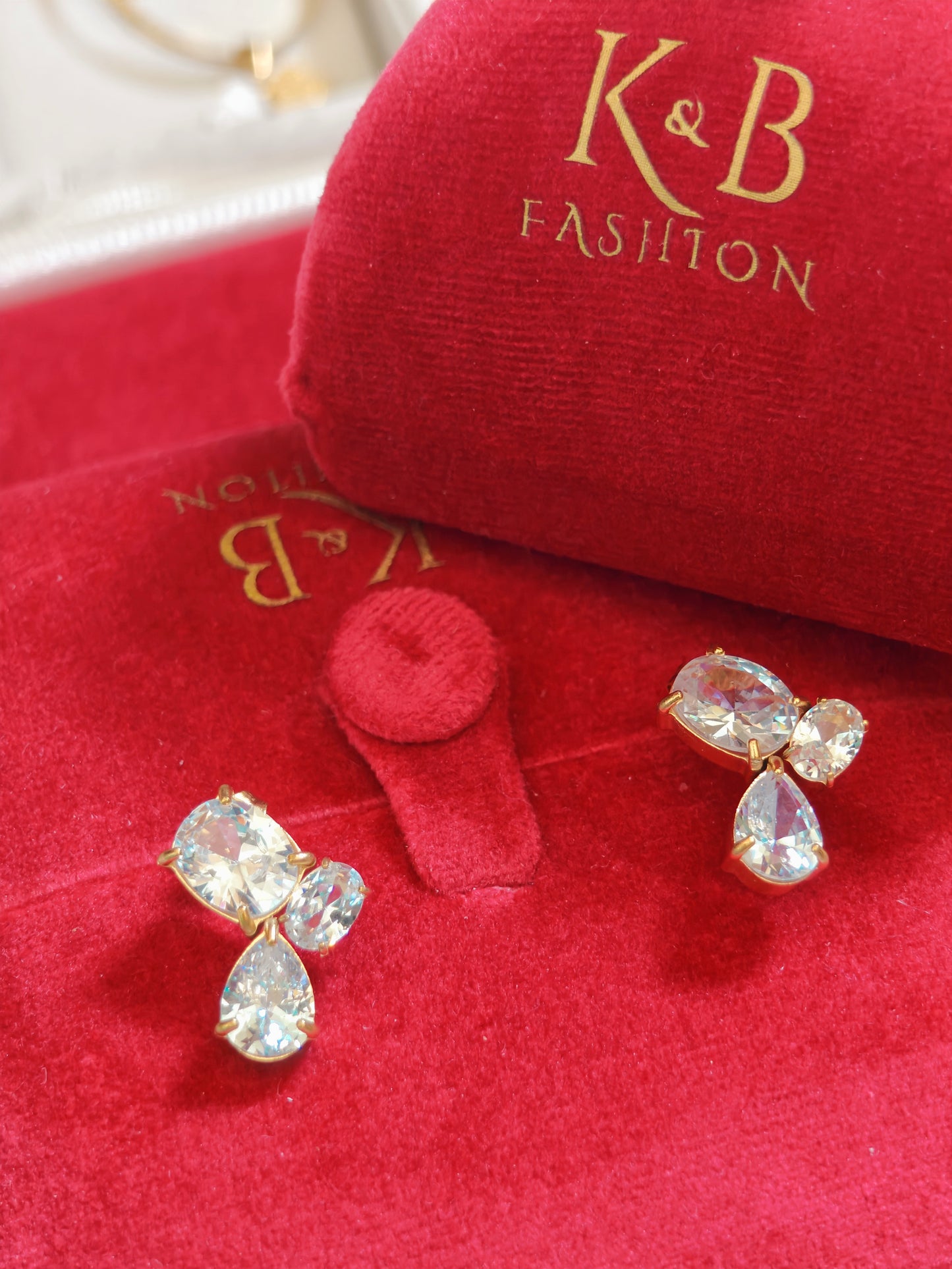 Moissanite Earrings With 18k Gold Plated Brass