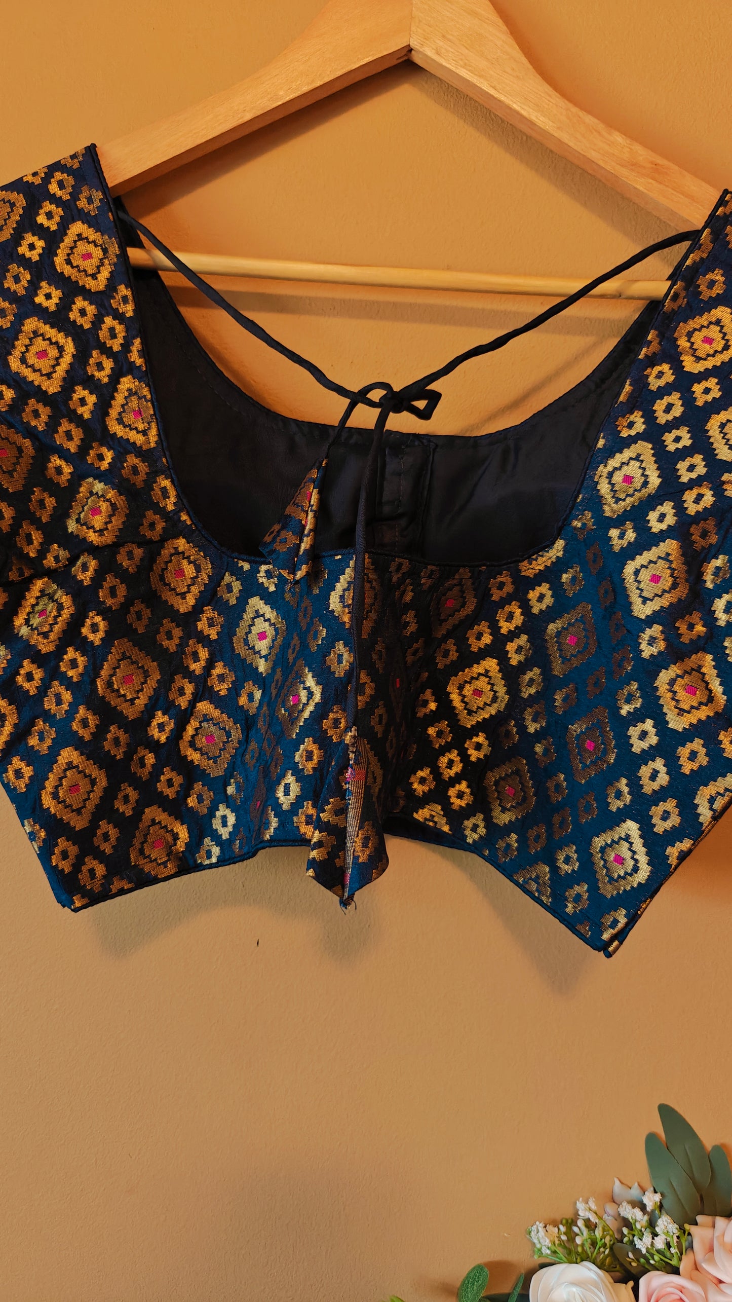 Blue Party Wear Designer Banarasi Silk Blouse