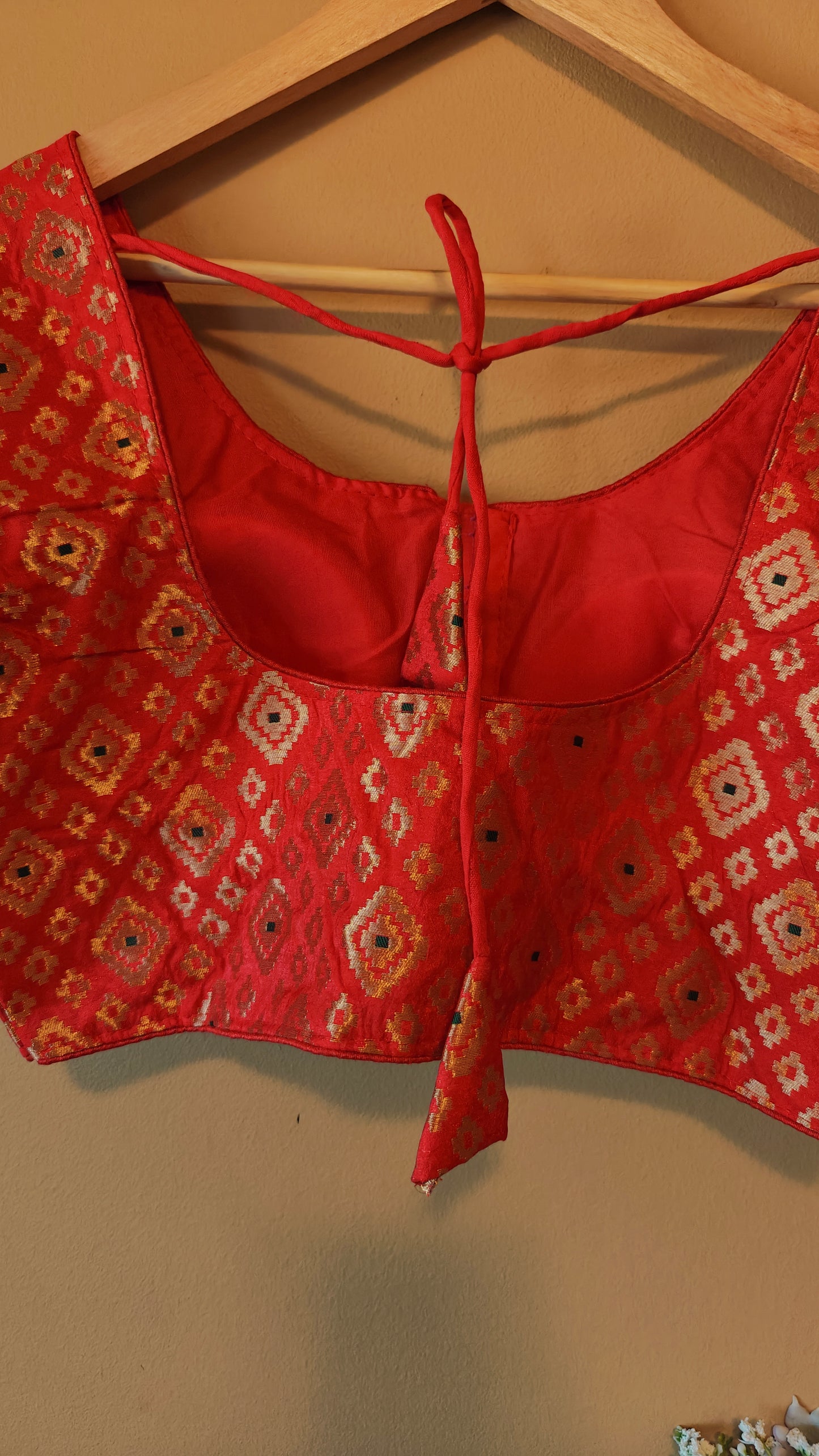 Red Party Wear Designer Banarasi Silk Blouse