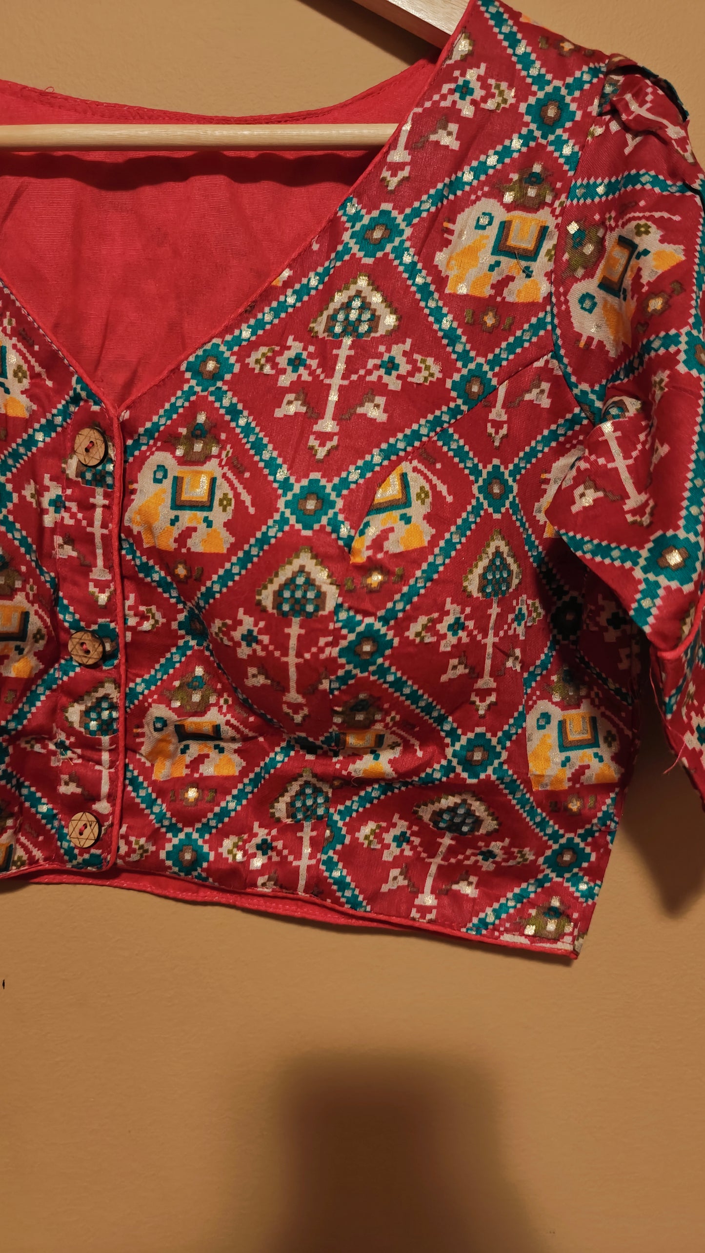 Ajrak Print Cotton Blouse