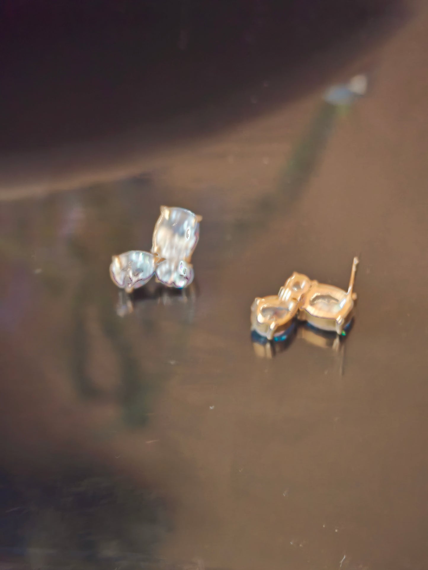 Moissanite Earrings With 18k Gold Plated Brass