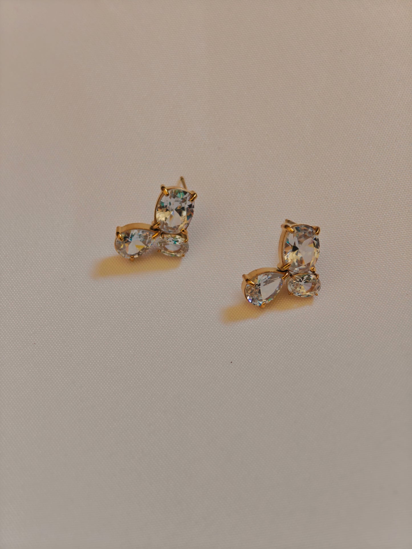 Moissanite Earrings With 18k Gold Plated Brass
