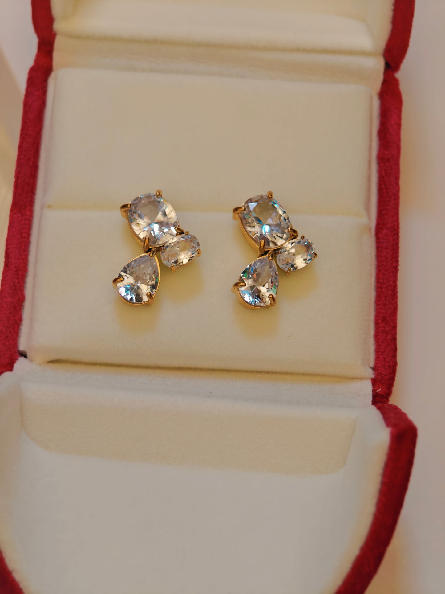 Moissanite Earrings With 18k Gold Plated Brass