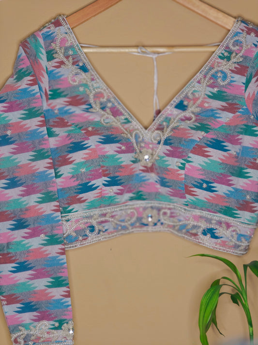 Nepali Dhaka Embroidery Blouse