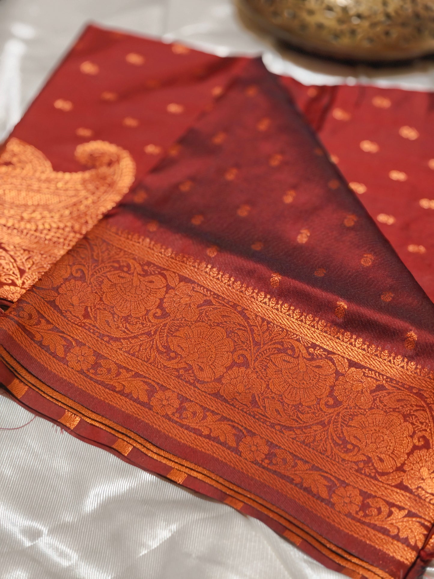 Brown Party Wear Banarasi Silk Saree