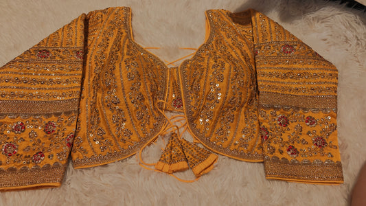 Yellow Sabhyasachi-Style Blouse – Ready-to-Wear Elegance