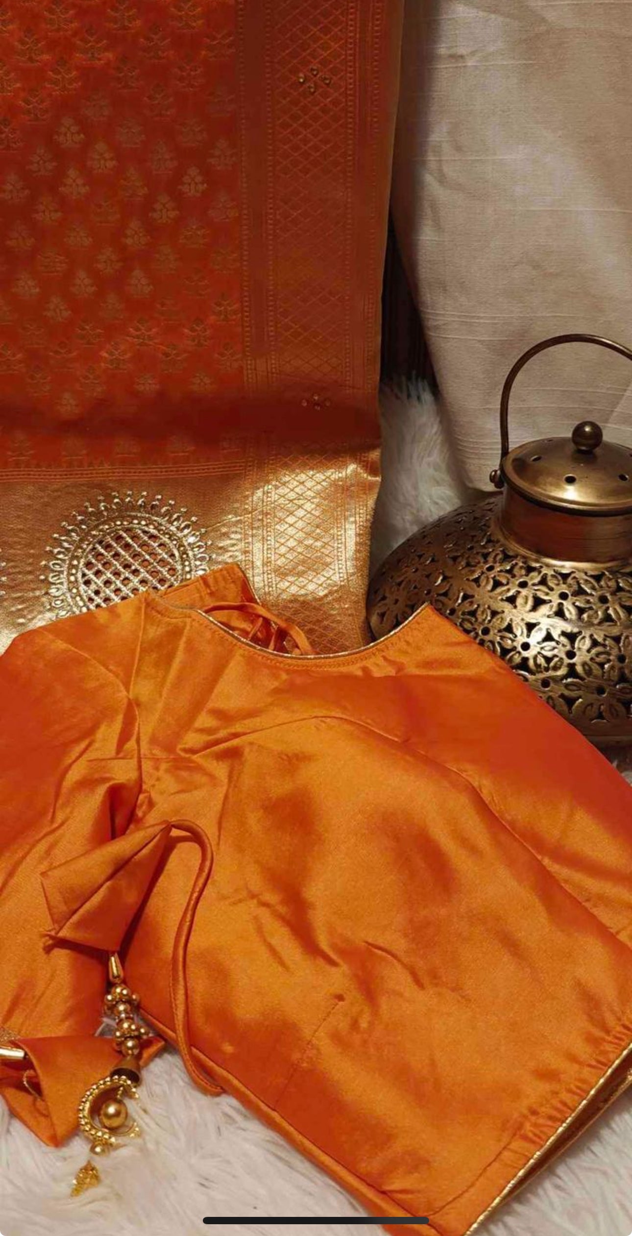 Banarasi zari and stone work Saree with stitched blouse