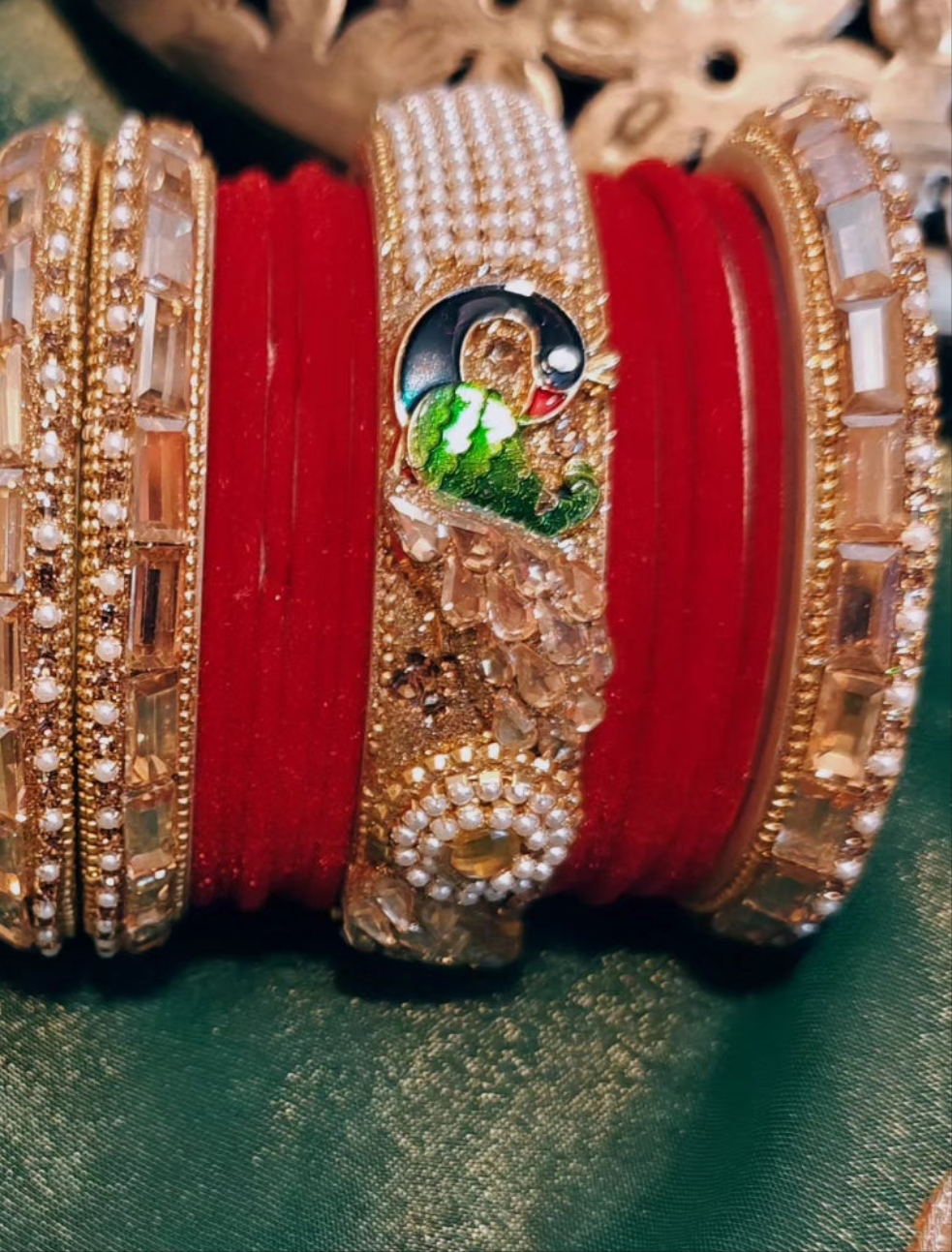 Peacock Design Chura Set Size 2.8