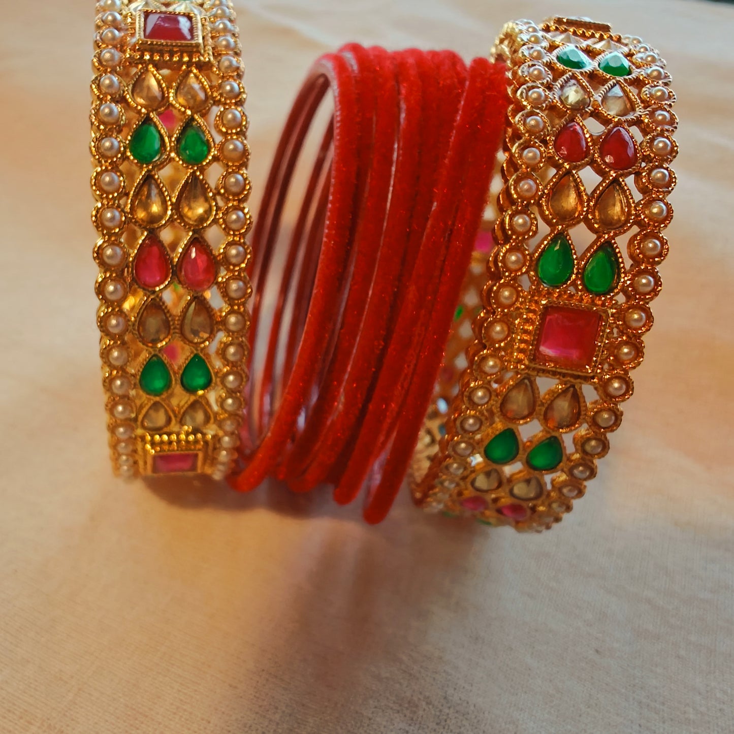 Rajwadi Bangles with Velvet Churi 2.6 size