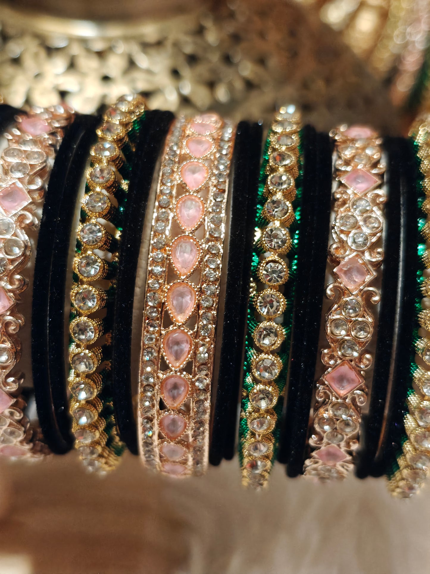 Maroon and Pink Bangles Chura Set Size 2.8