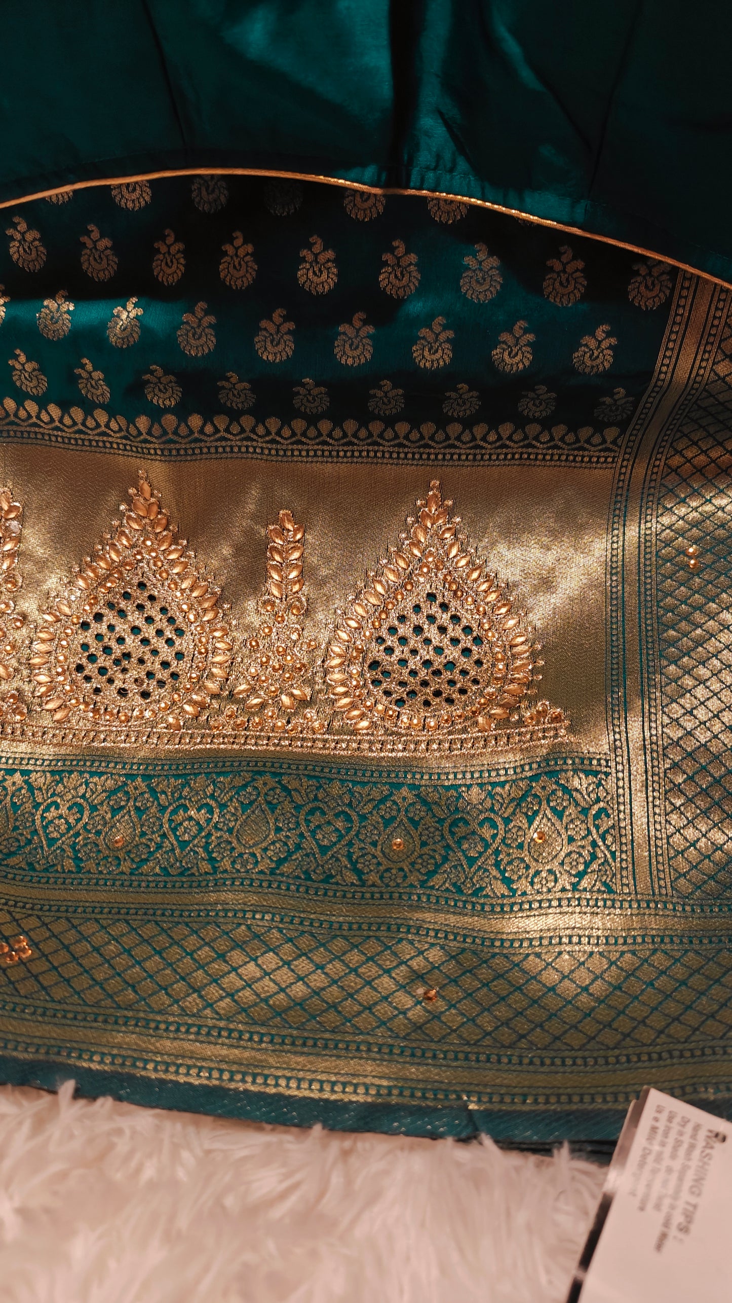 Banarasi zari and stone work Saree with Stitched Blouse