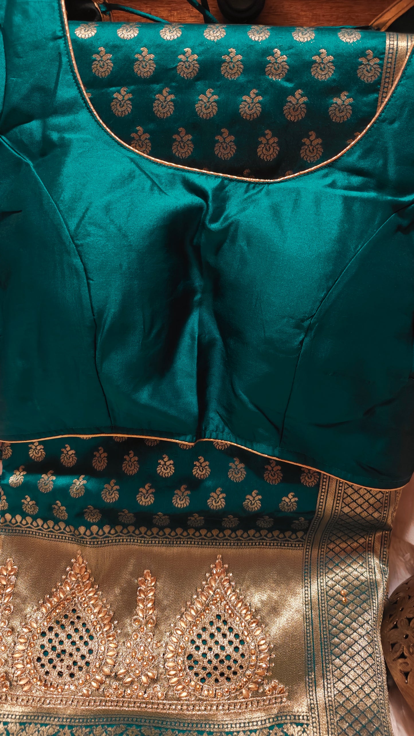 Banarasi zari and stone work Saree with Stitched Blouse