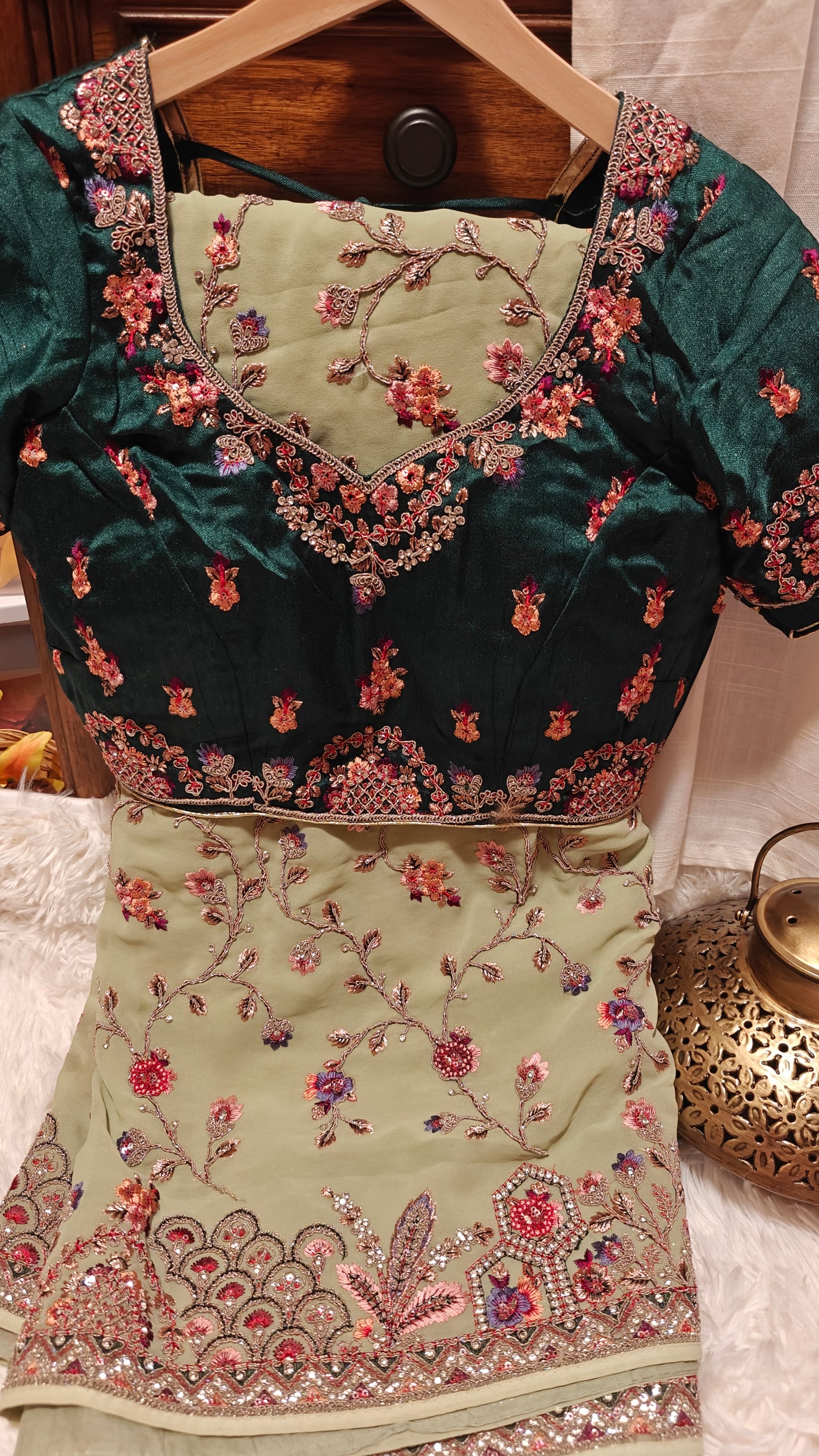 Designer Luxury Party Wear Saree with Stitched Blouse