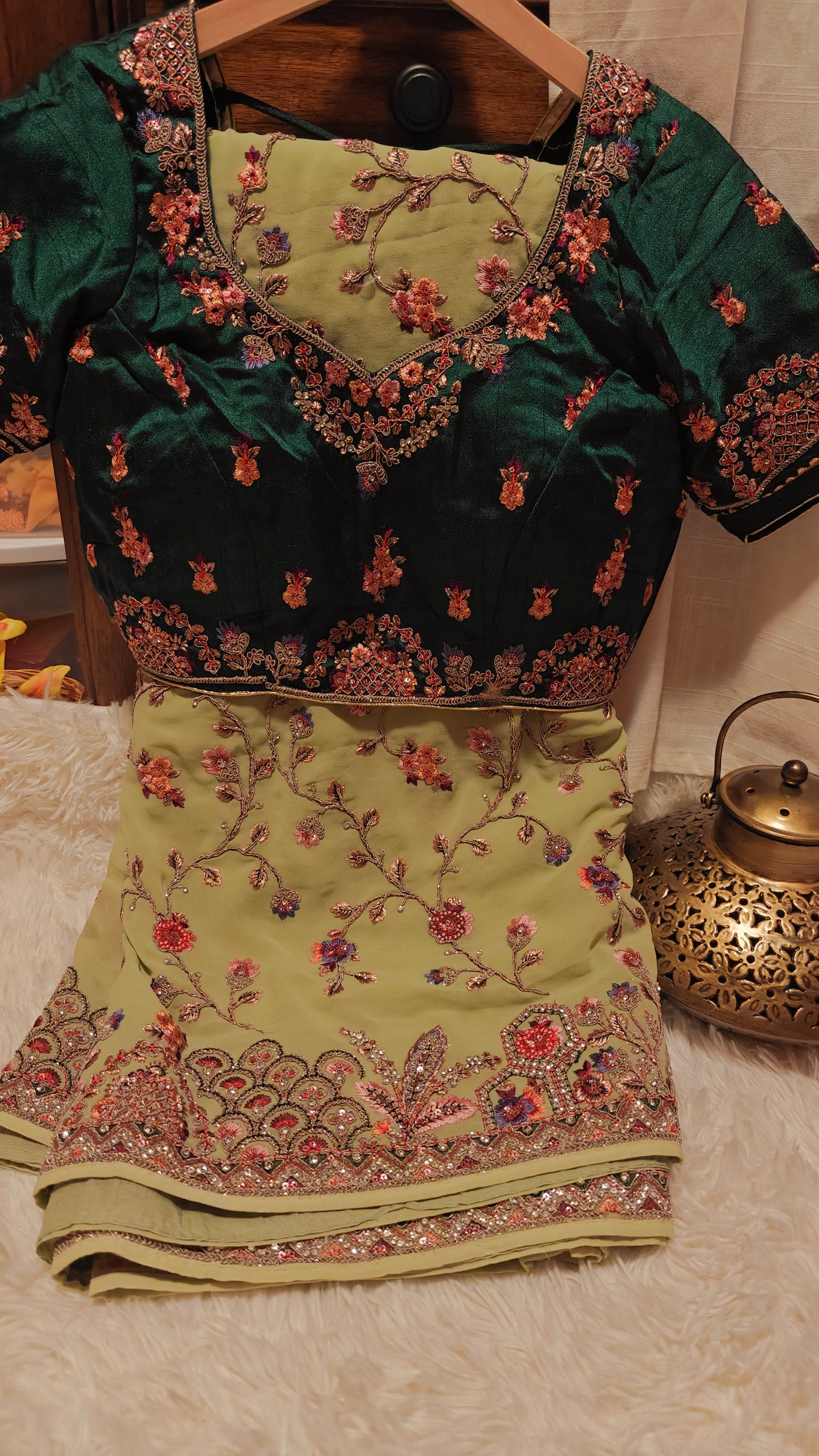 Designer Luxury Party Wear Saree with Stitched Blouse