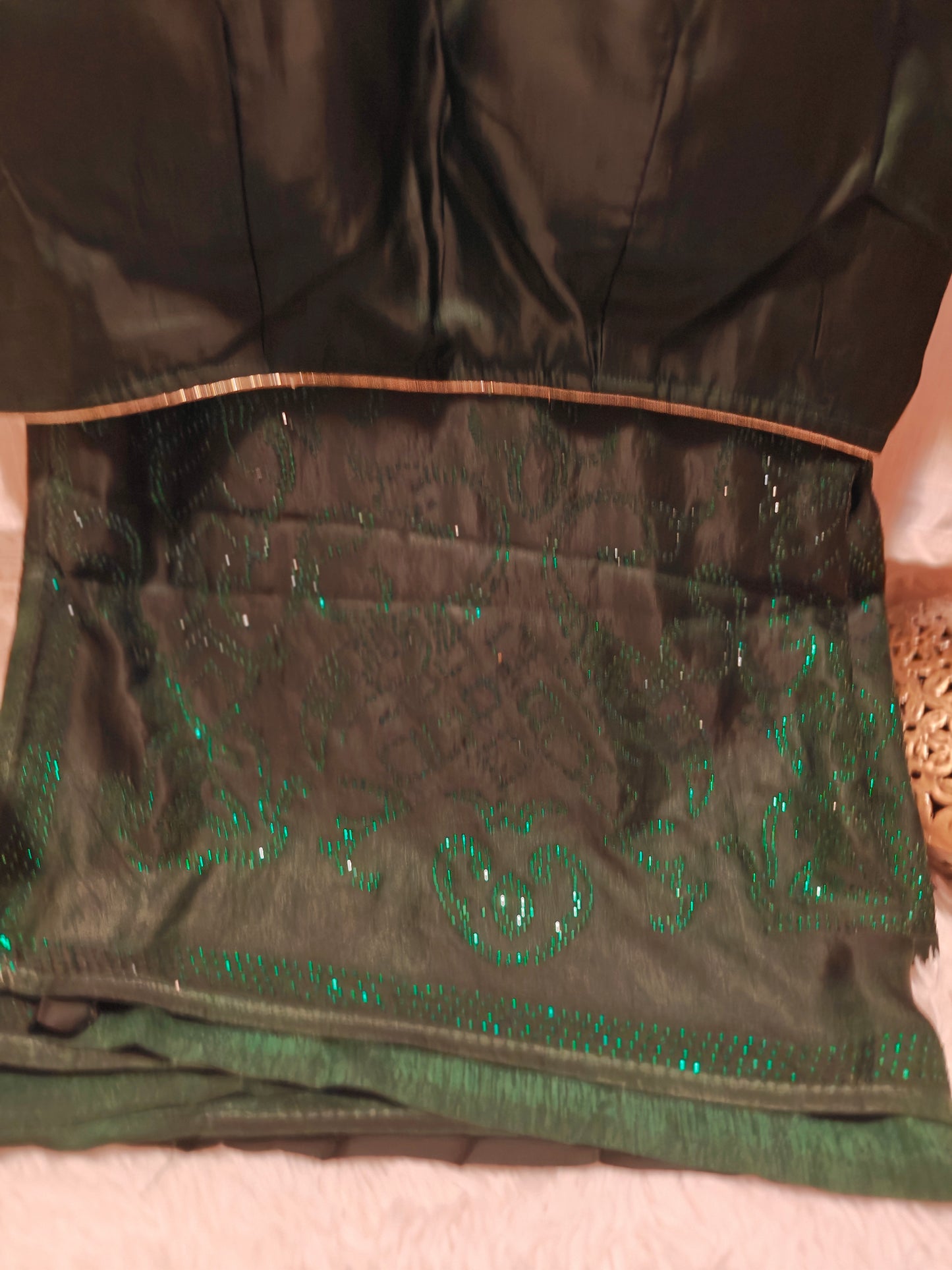 Party Wear sequence and stone work saree with Stitched Blouse