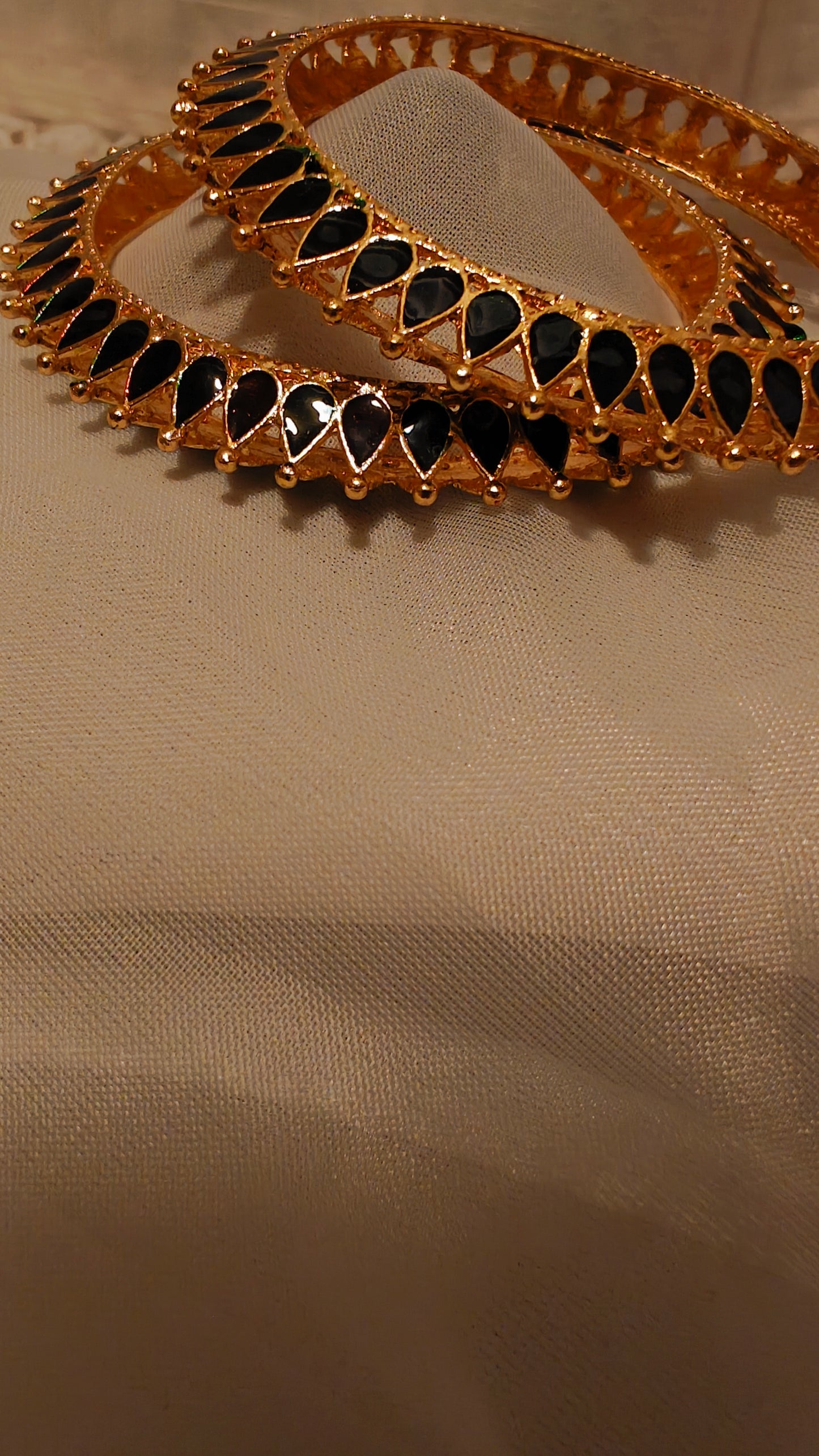Golden and Black Bangles size 2.8