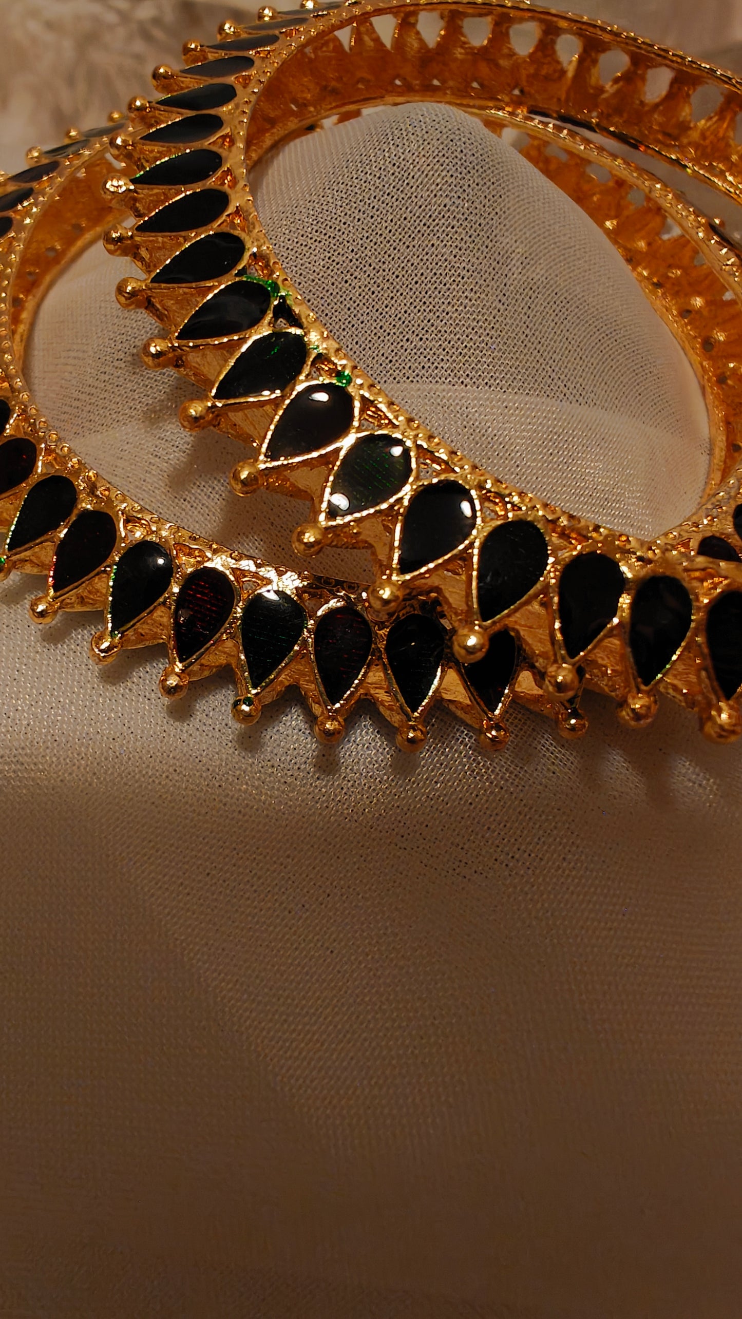 Golden and Black Bangles size 2.8