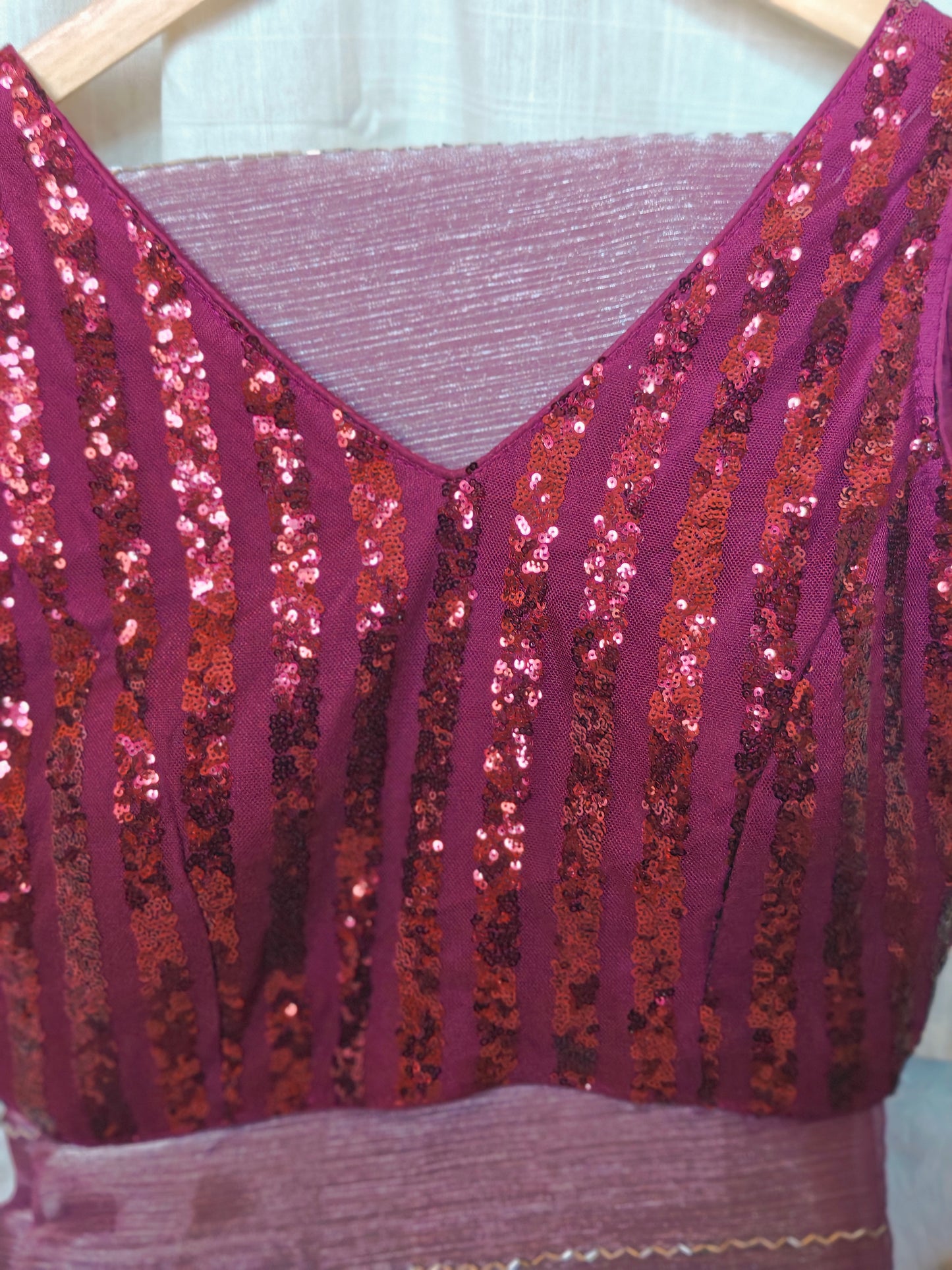 Party Wear Saree with Stitched Blouse