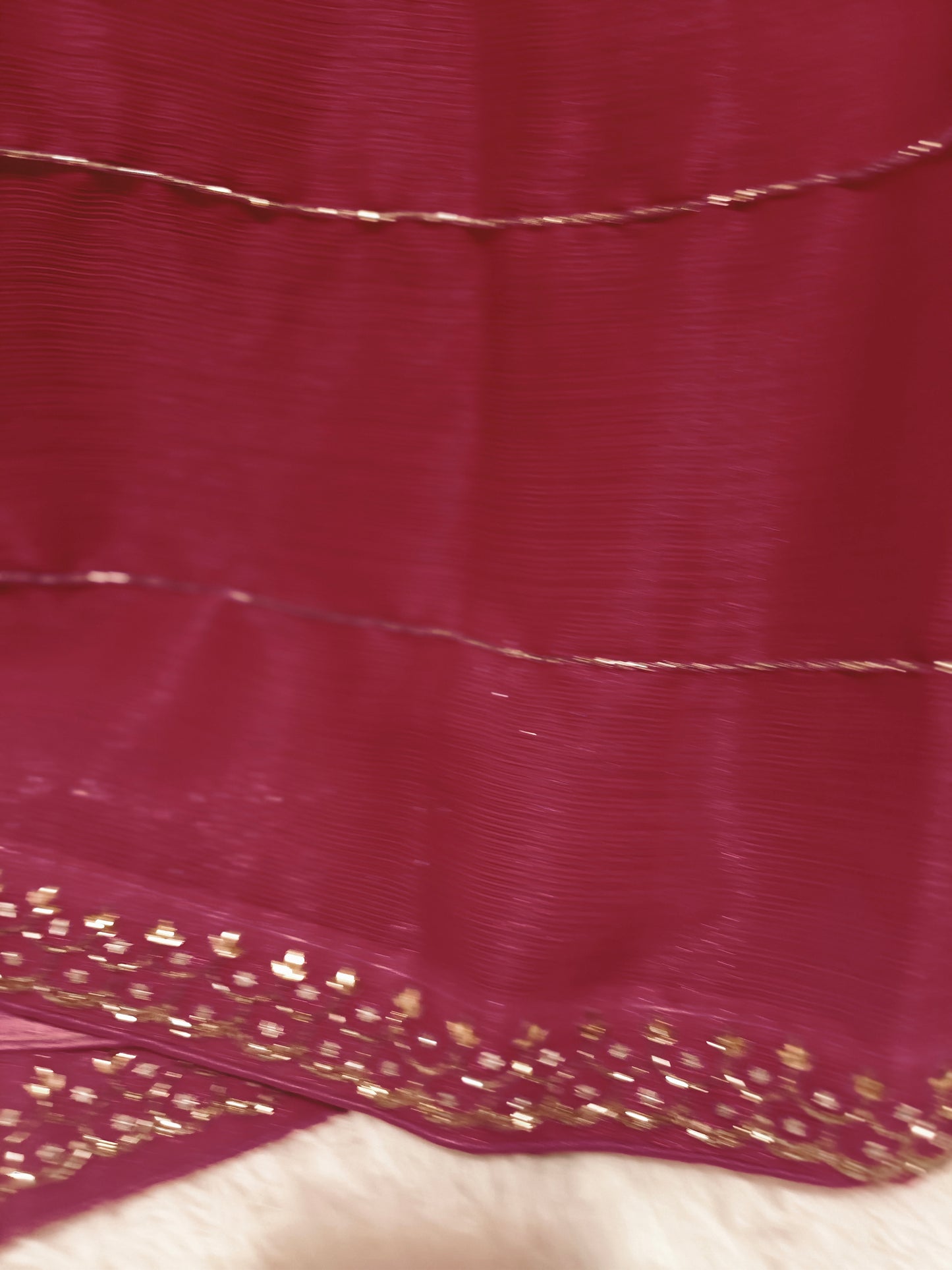 Party Wear Saree with cut dana border work