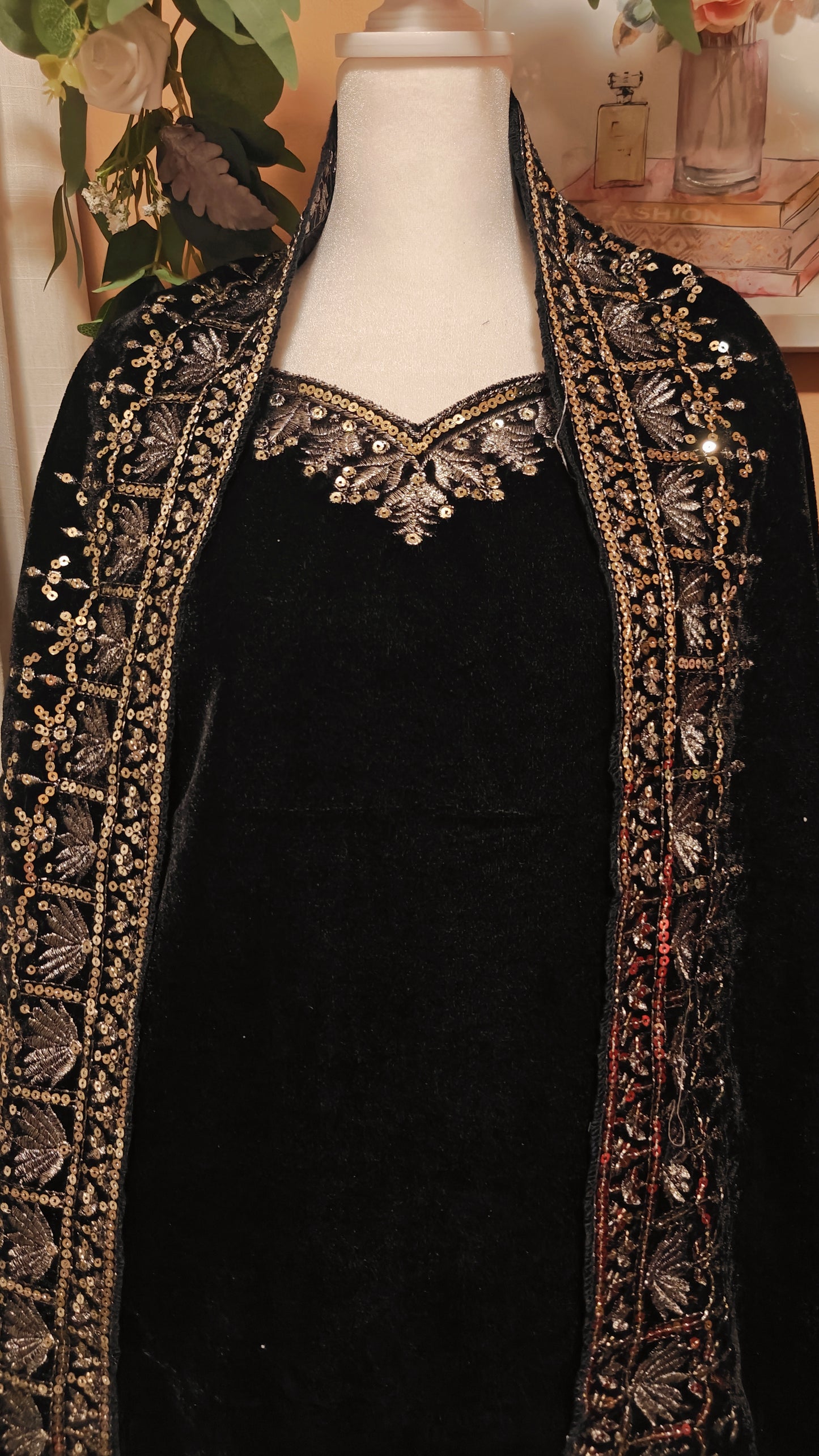 Party Wear Velvet Sharara Suit