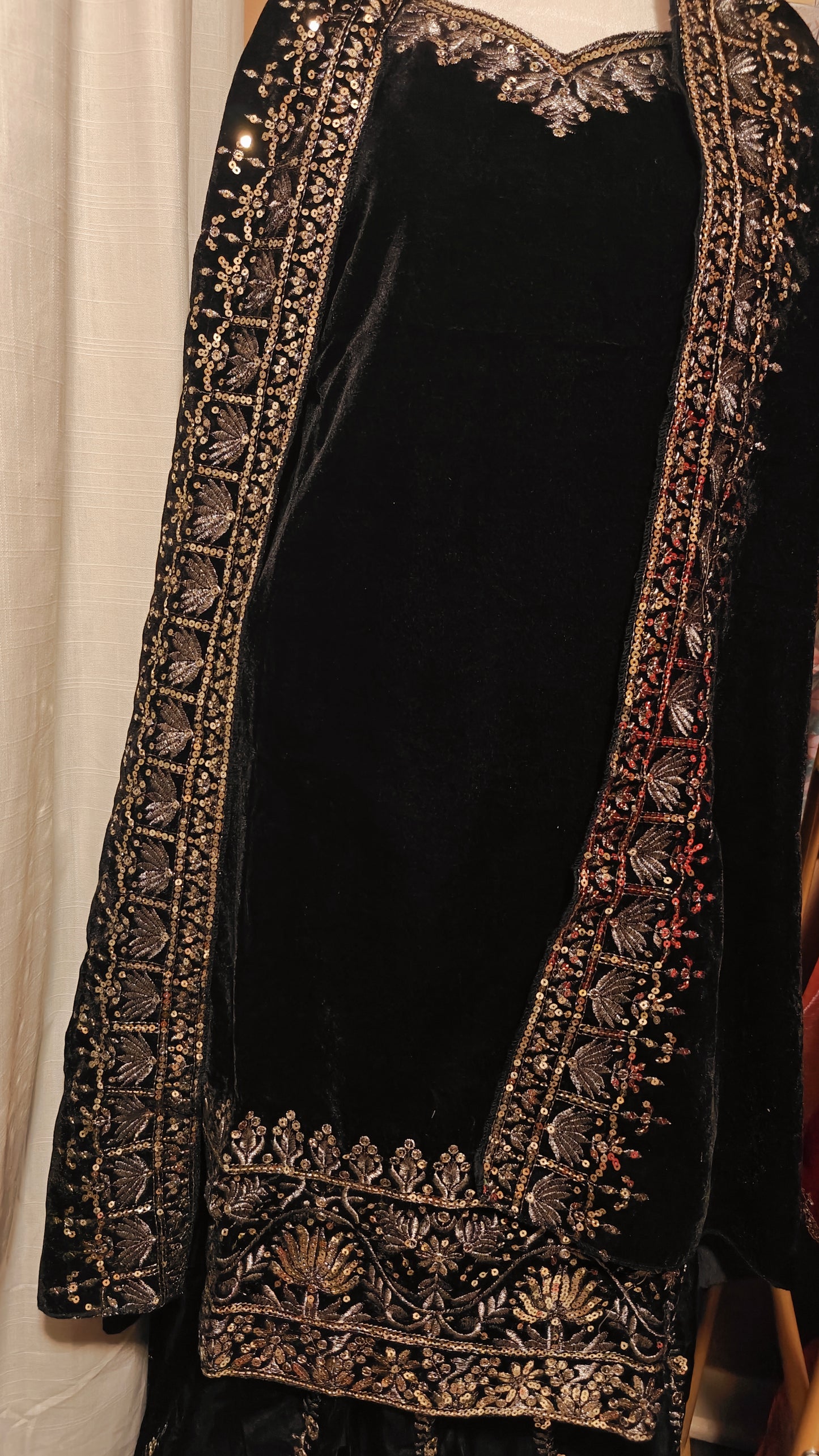 Party Wear Velvet Sharara Suit