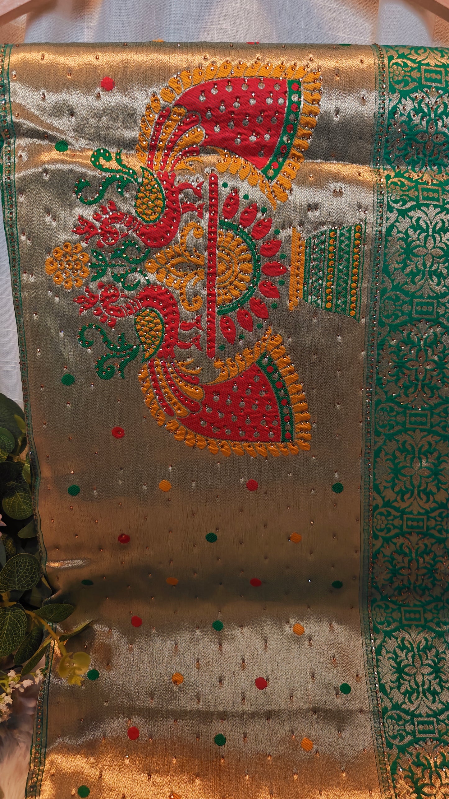 Banarasi zari and stone work Saree with Stitched Blouse