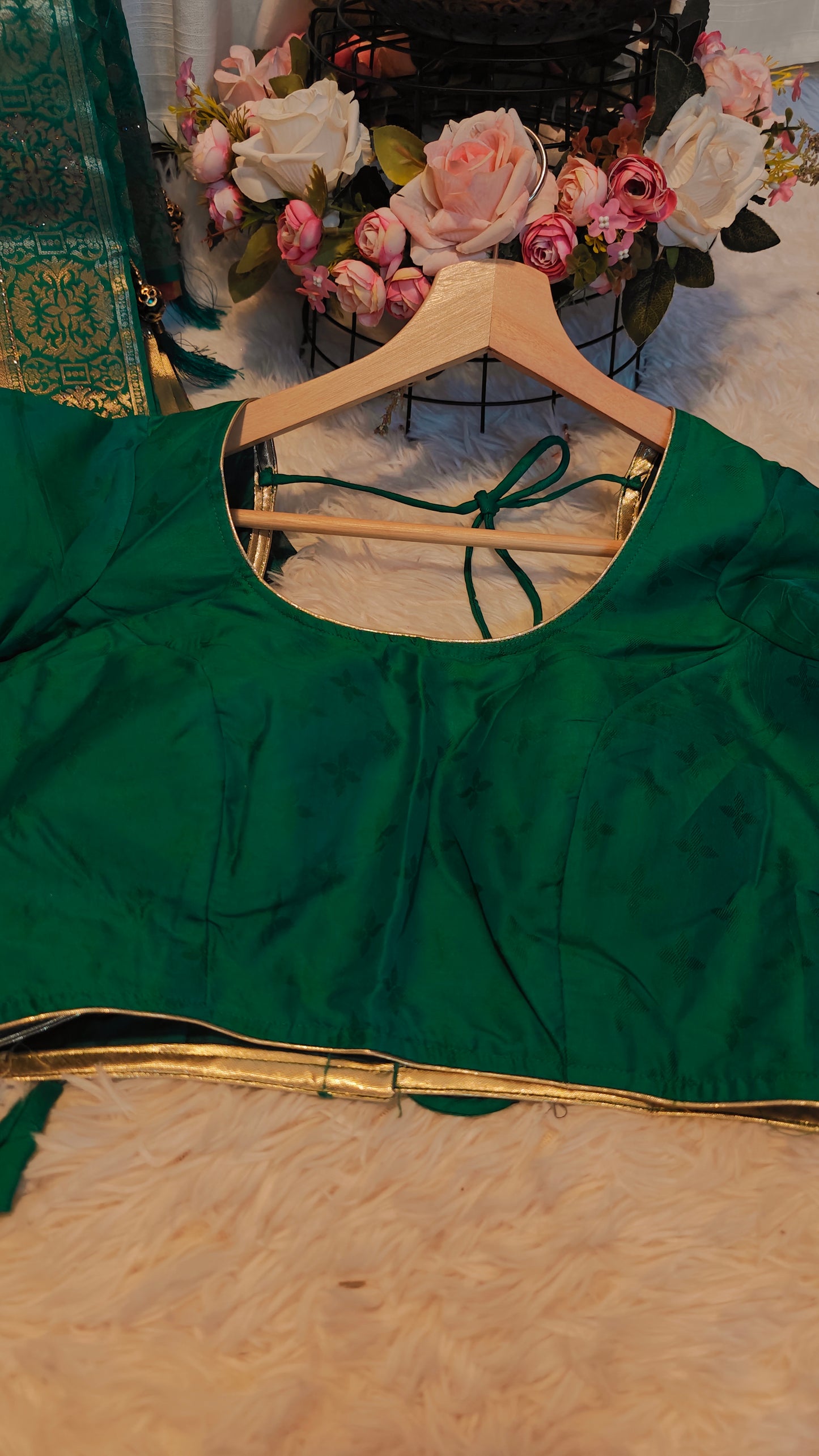 Banarasi zari and stone work Saree with Stitched Blouse