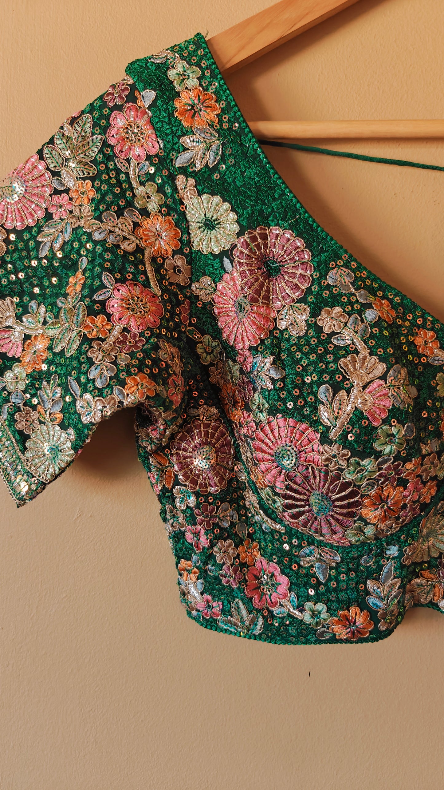 Sabhyasachi-Style Green Blouse – Ready-to-Wear Elegance