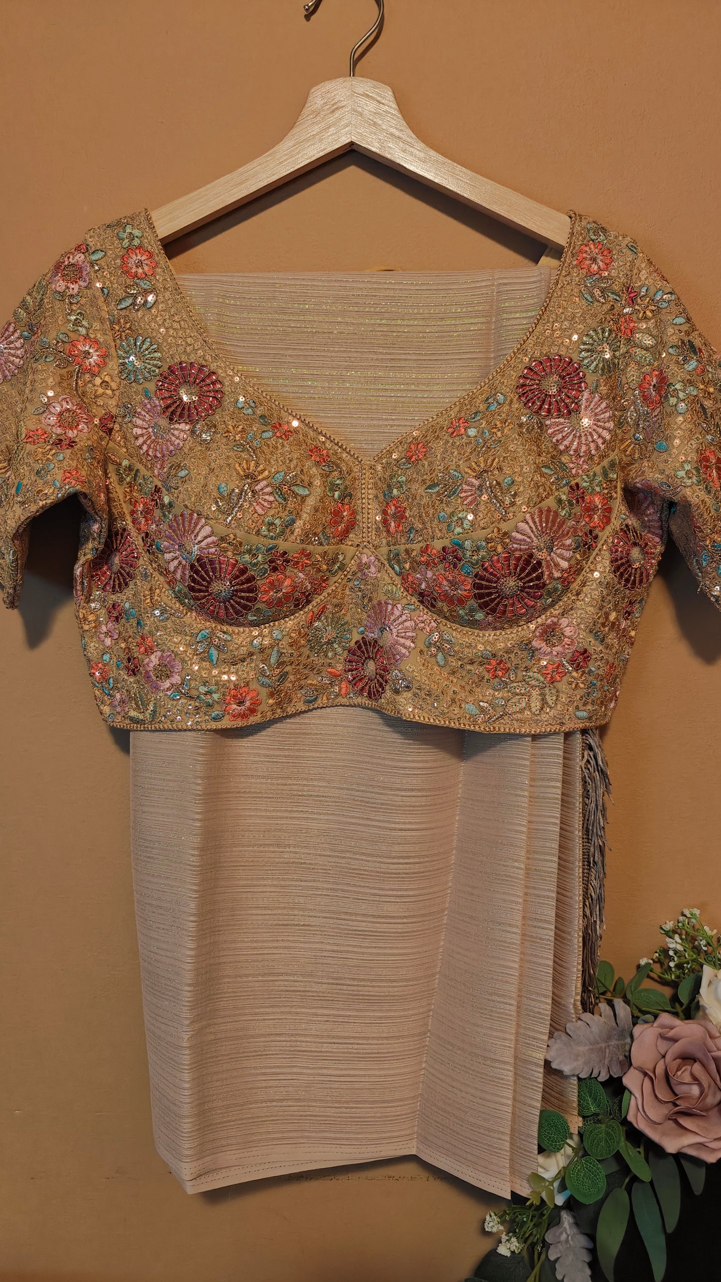 Designer Luxury Party Wear Saree with Stitched Blouse