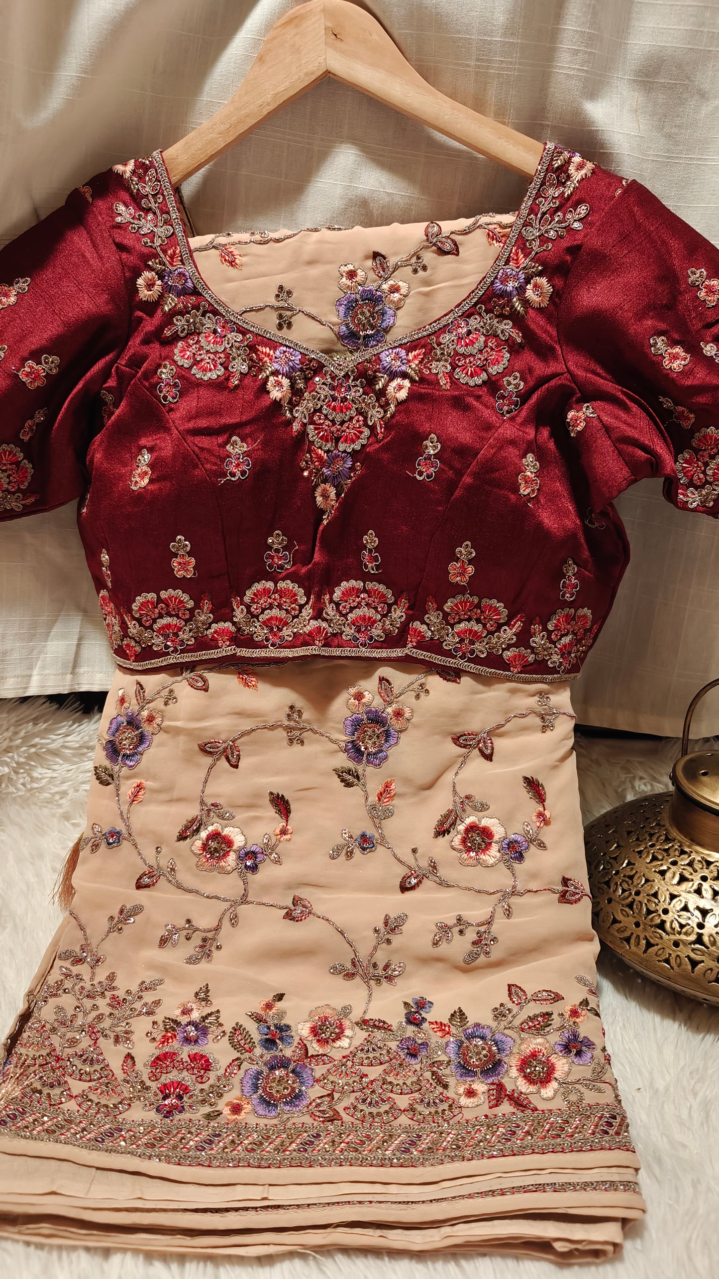 Party Wear Saree with Stitched Blouse