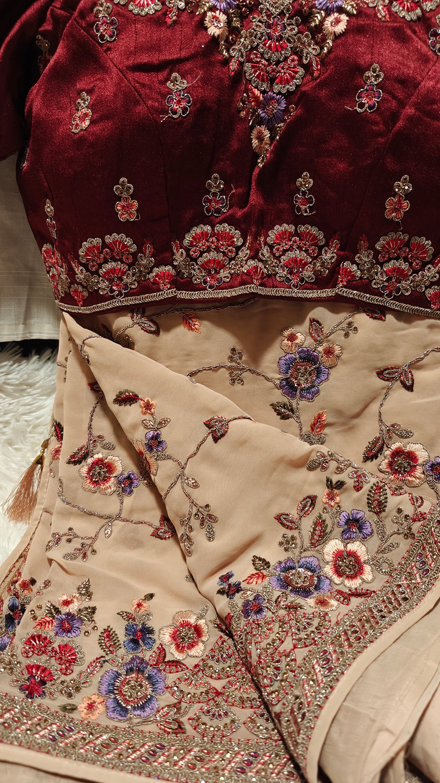 Party Wear Saree with Stitched Blouse