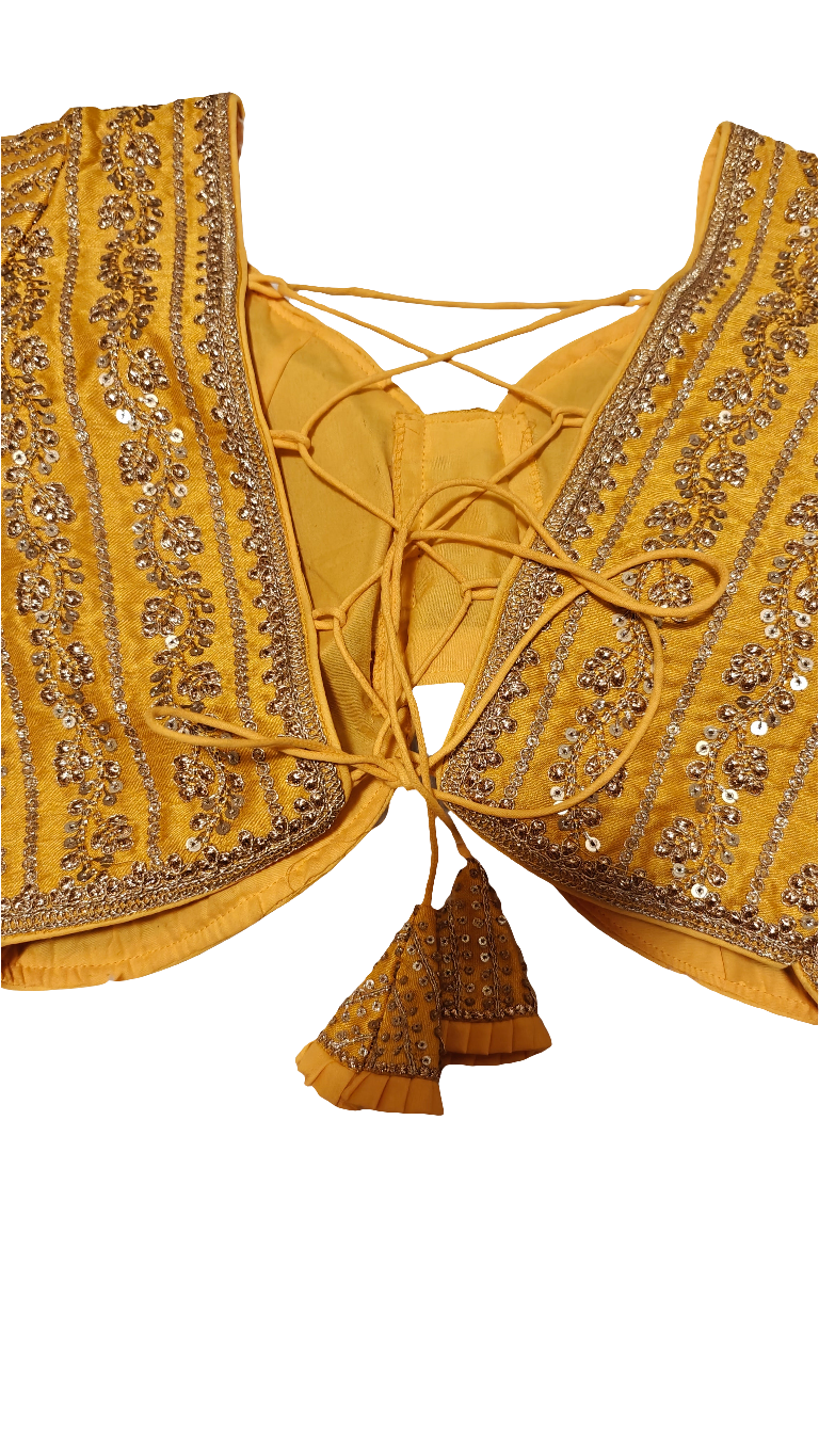 Yellow Sabhyasachi-Style Blouse – Ready-to-Wear Elegance