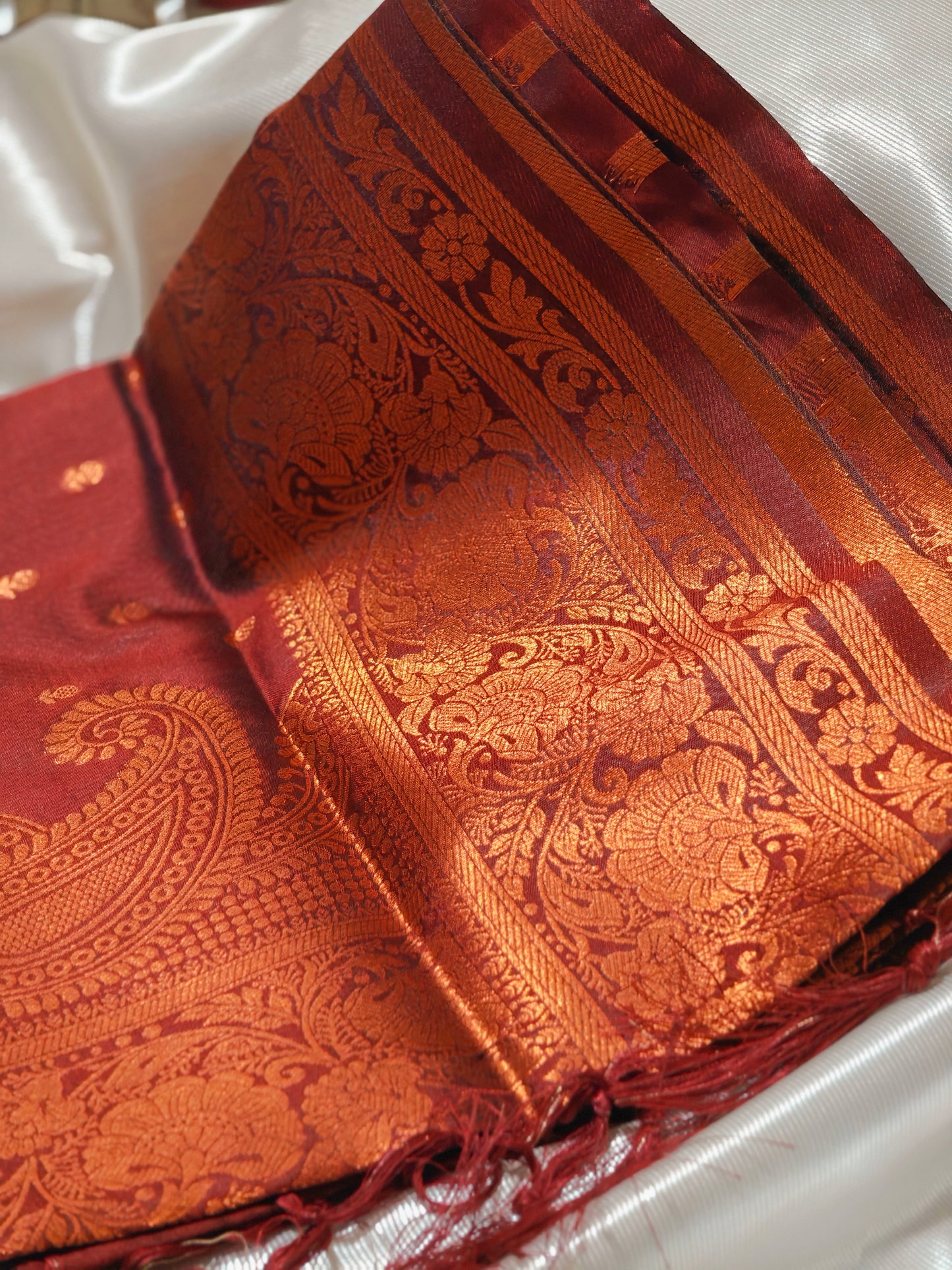 Brown Party Wear Banarasi Silk Saree