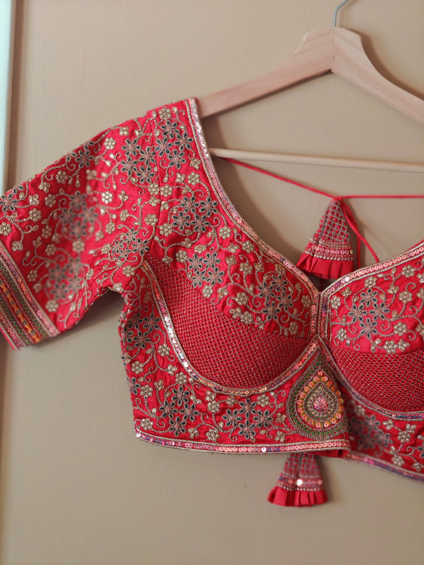 Red Color Sabhyasachi-Style Blouse