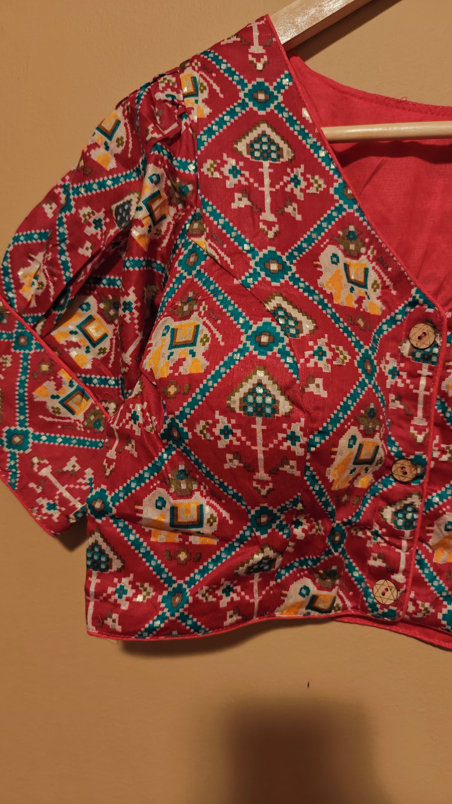 Ajrak Print Cotton Blouse