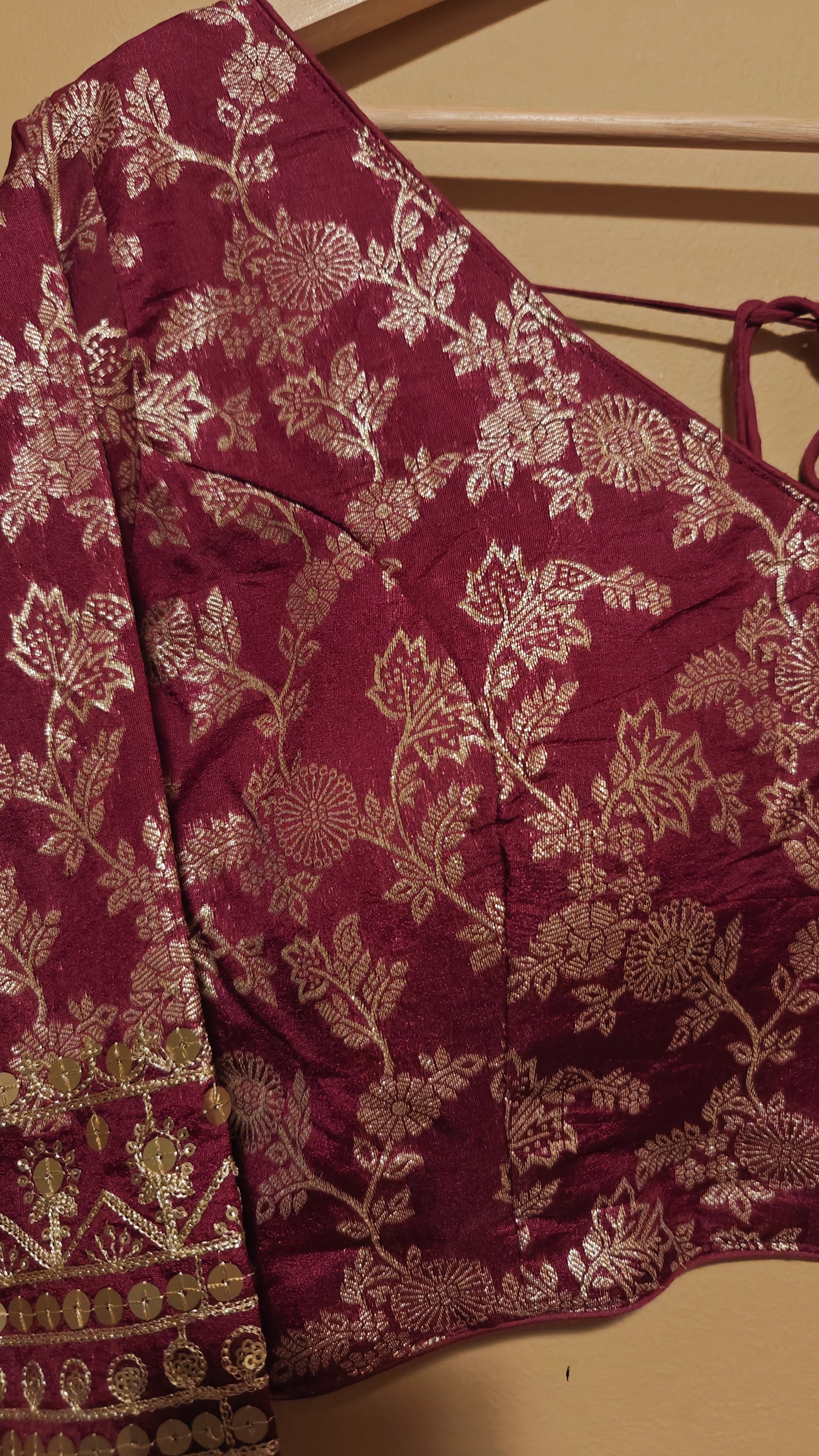 Maroon Dola Silk Blouse